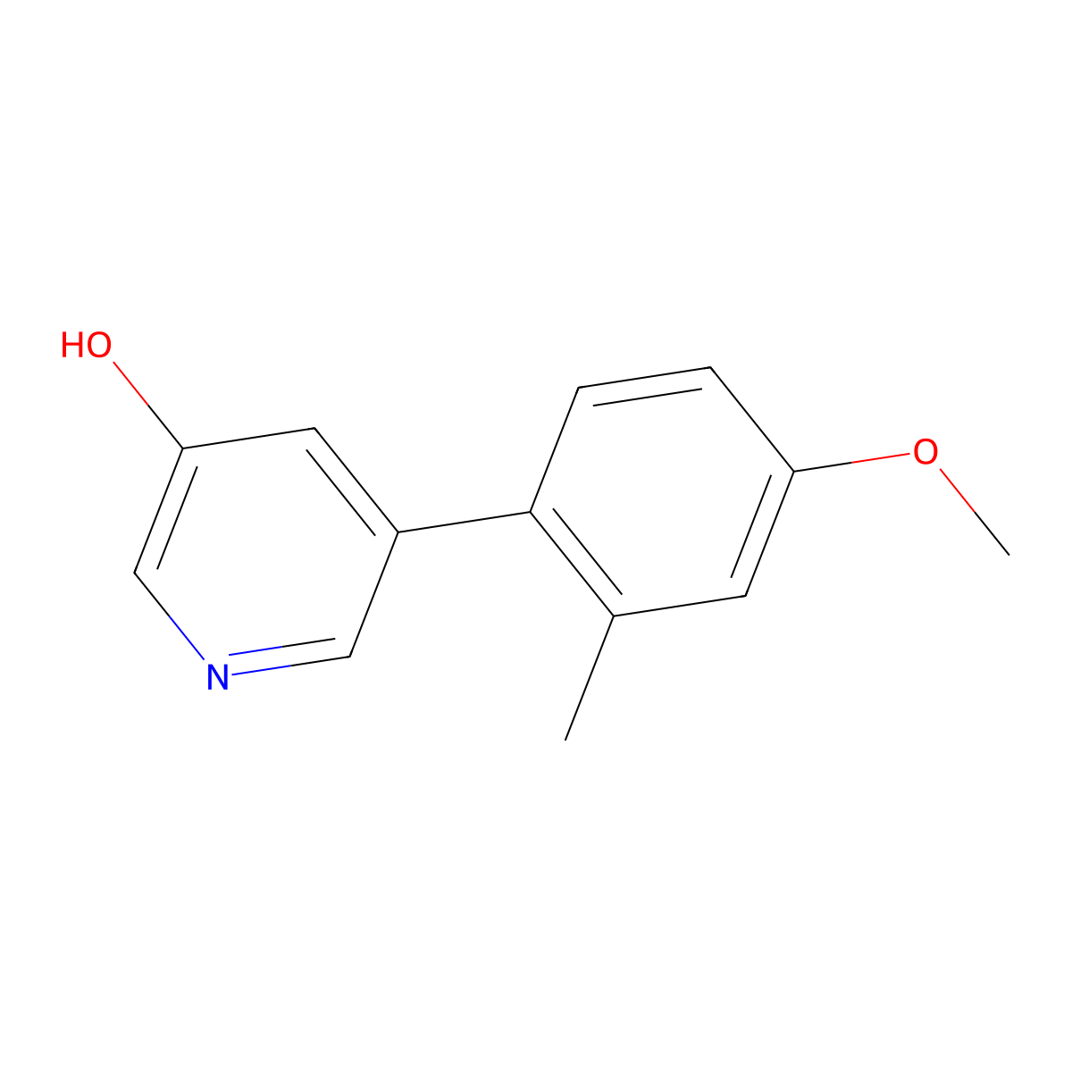 5-(4-Methoxy-2-methylphenyl)pyridin-3-ol molecular structure, CAS 1261956-73-3