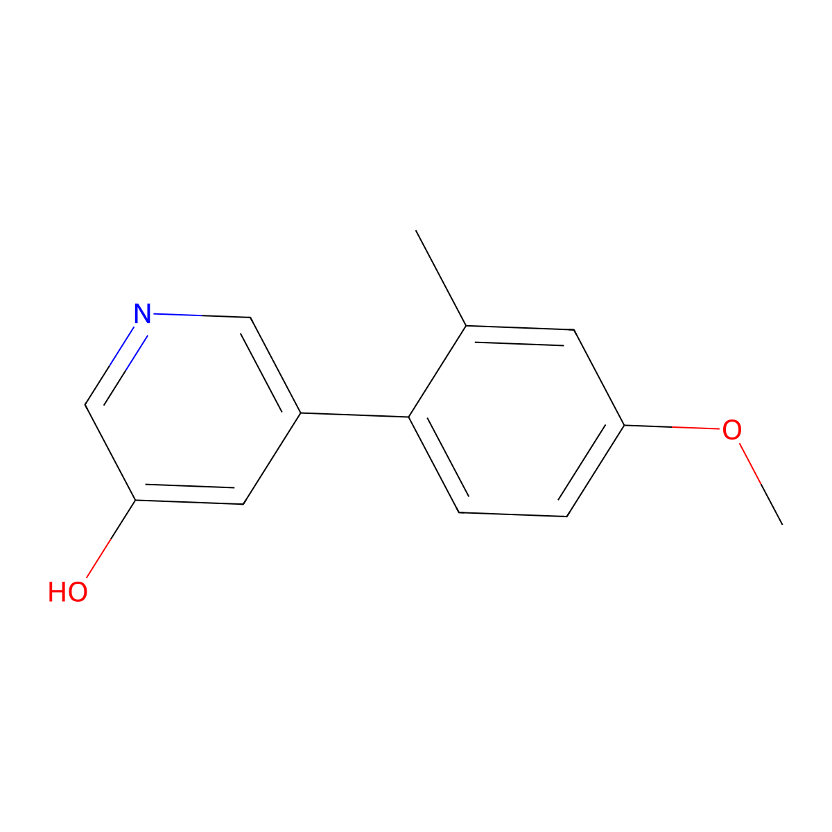 5-(4-Methoxy-2-methylphenyl)pyridin-3-ol molecular structure, CAS 1261956-73-3