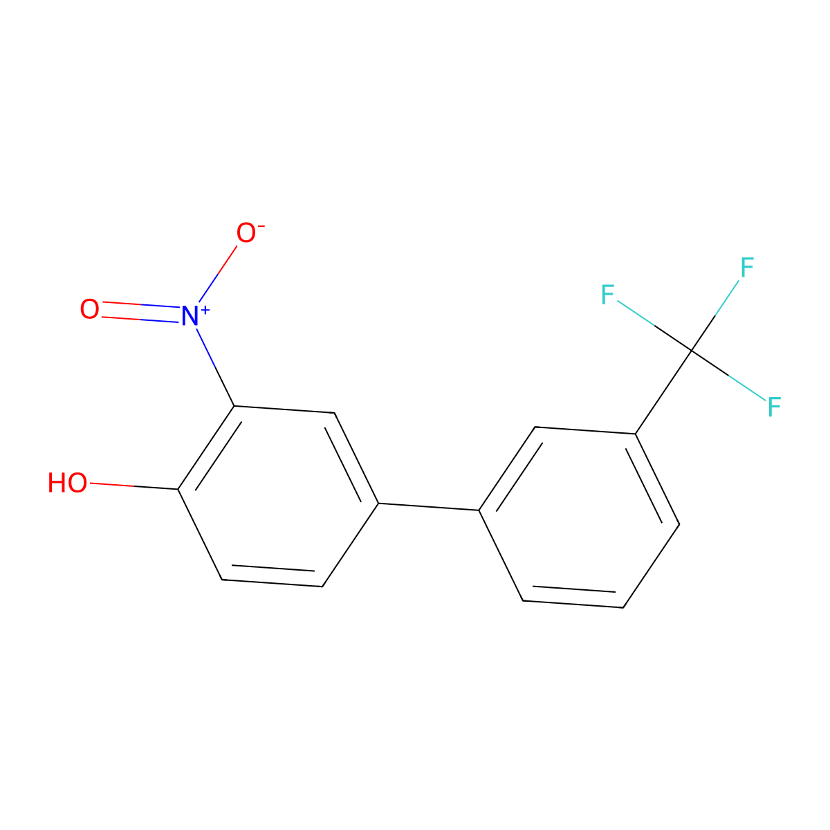 2-Nitro-4-(3-trifluoromethylphenyl)phenol molecular structure, CAS 1261956-77-7