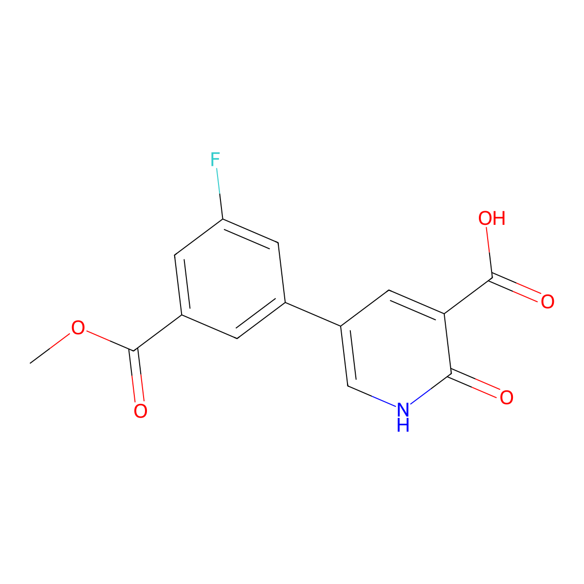 5-(3-Fluoro-5-methoxycarbonylphenyl)-2-hydroxynicotinic acid molecular structure, CAS 1261956-87-9