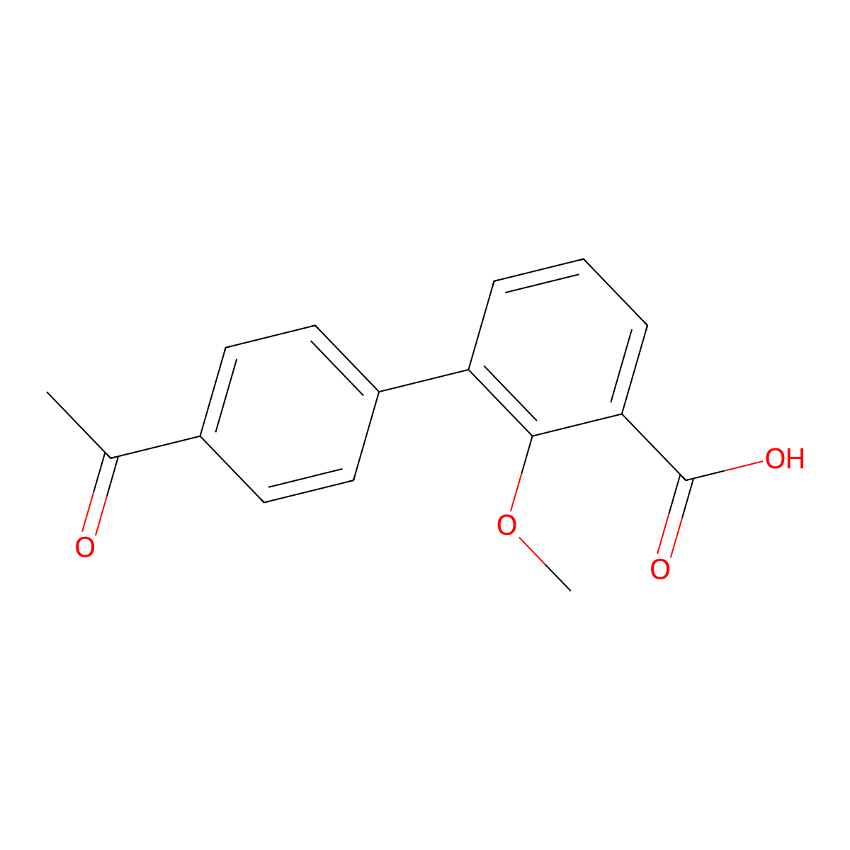 3-(4-Acetylphenyl)-2-methoxybenzoic acid molecular structure, CAS 1261956-91-5