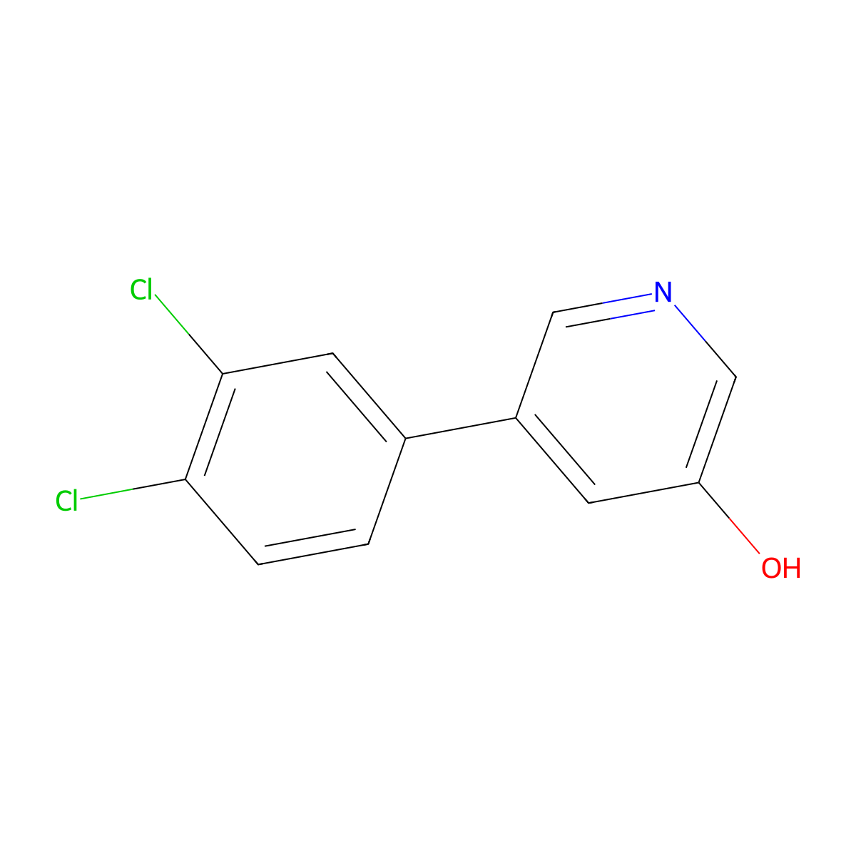 5-(3,4-Dichlorophenyl)pyridin-3-ol molecular structure, CAS 1261956-93-7