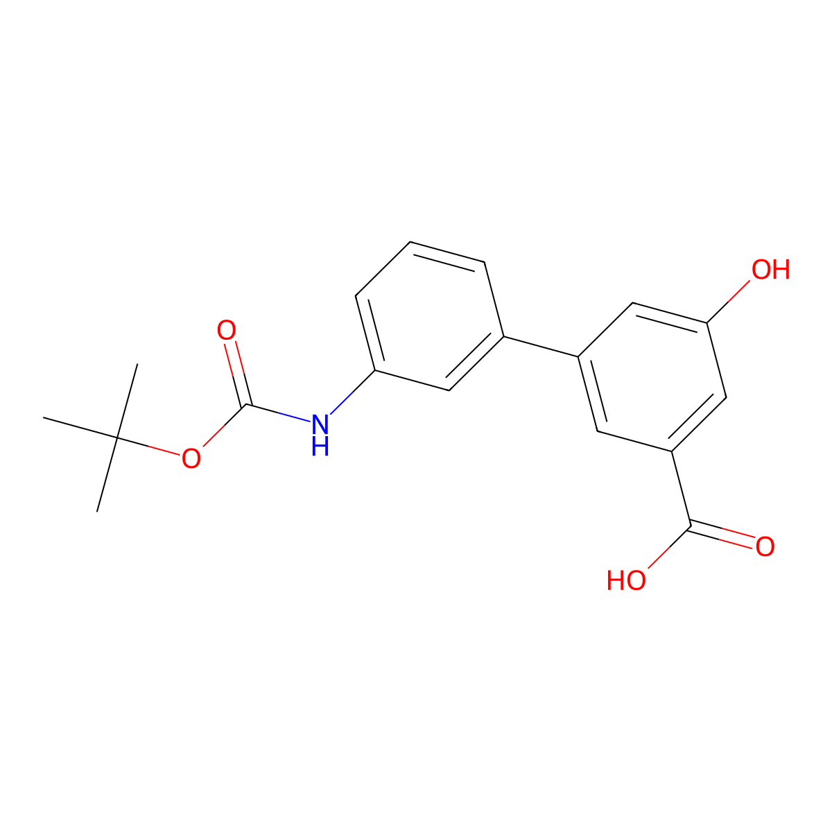 3-(3-BOC-Aminophenyl)-5-hydroxybenzoic acid molecular structure, CAS 1261957-06-5