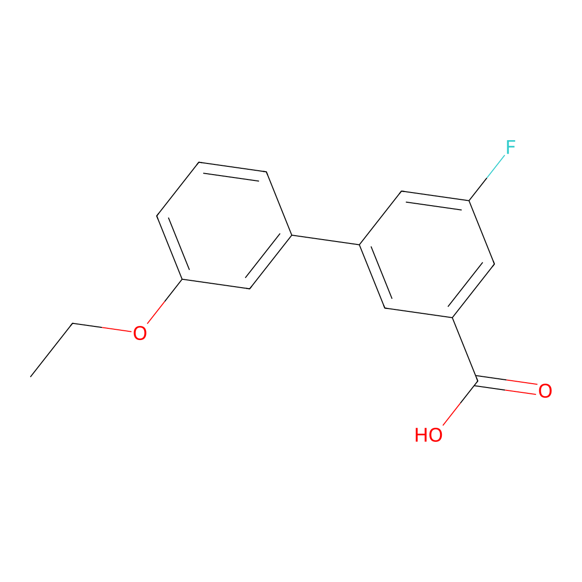 3-(3-Ethoxyphenyl)-5-fluorobenzoic acid molecular structure, CAS 1261957-55-4