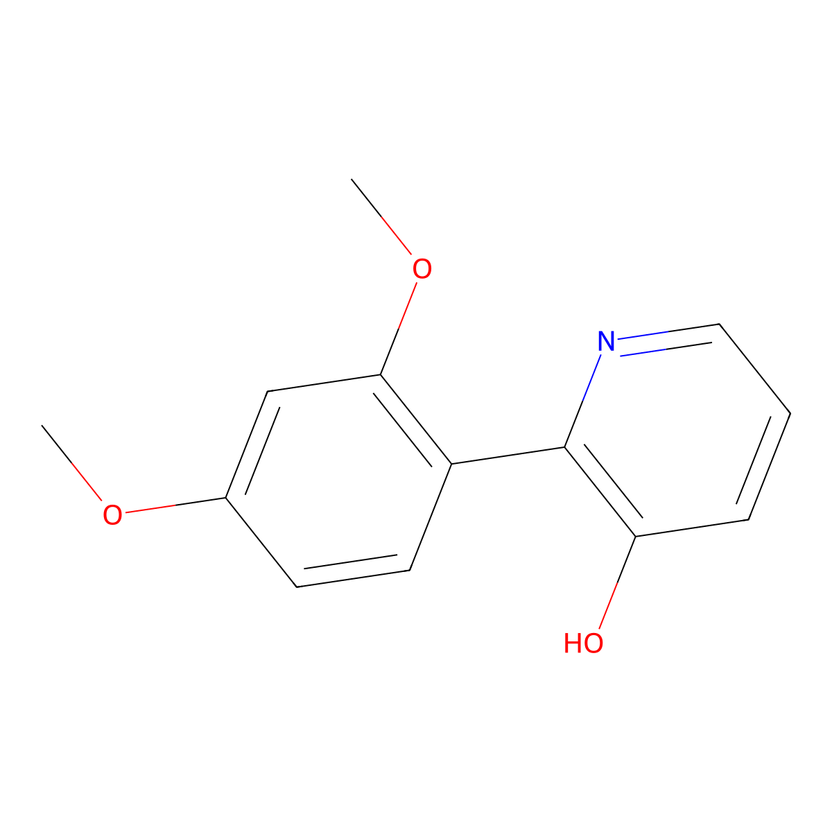 2-(2,4-Dimethoxyphenyl)pyridin-3-ol molecular structure, CAS 1261957-76-9