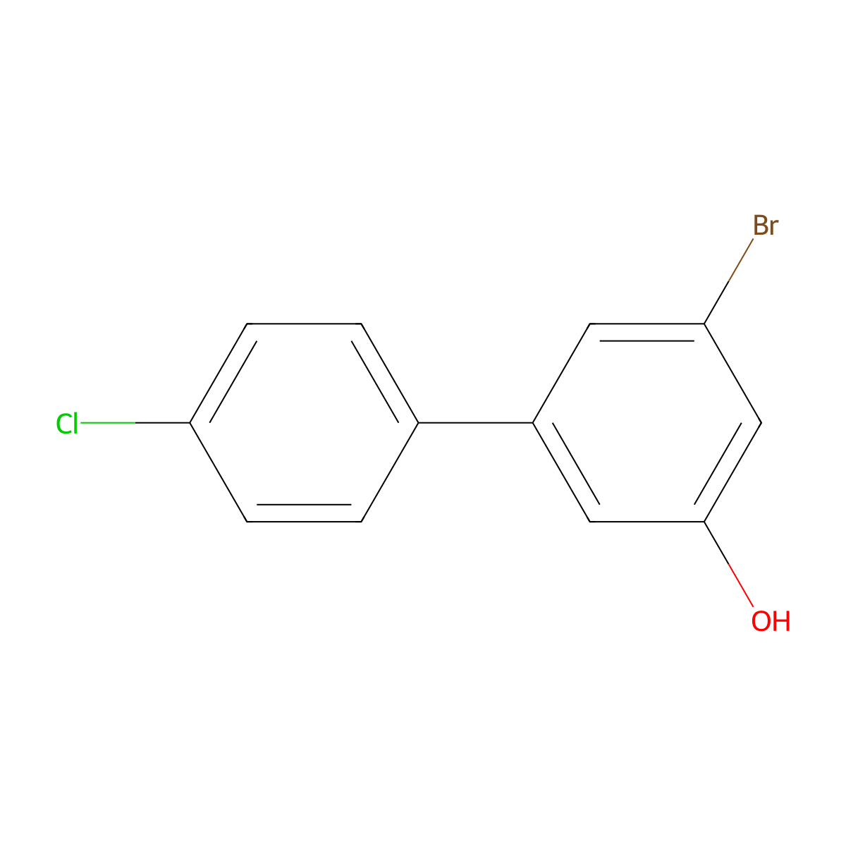 3-Bromo-5-(4-chlorophenyl)phenol molecular structure, CAS 1261957-95-2