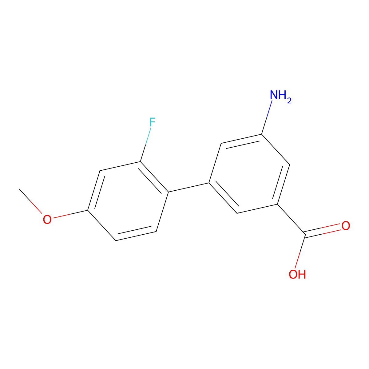 3-Amino-5-(2-fluoro-4-methoxyphenyl)benzoic acid molecular structure, CAS 1261957-99-6