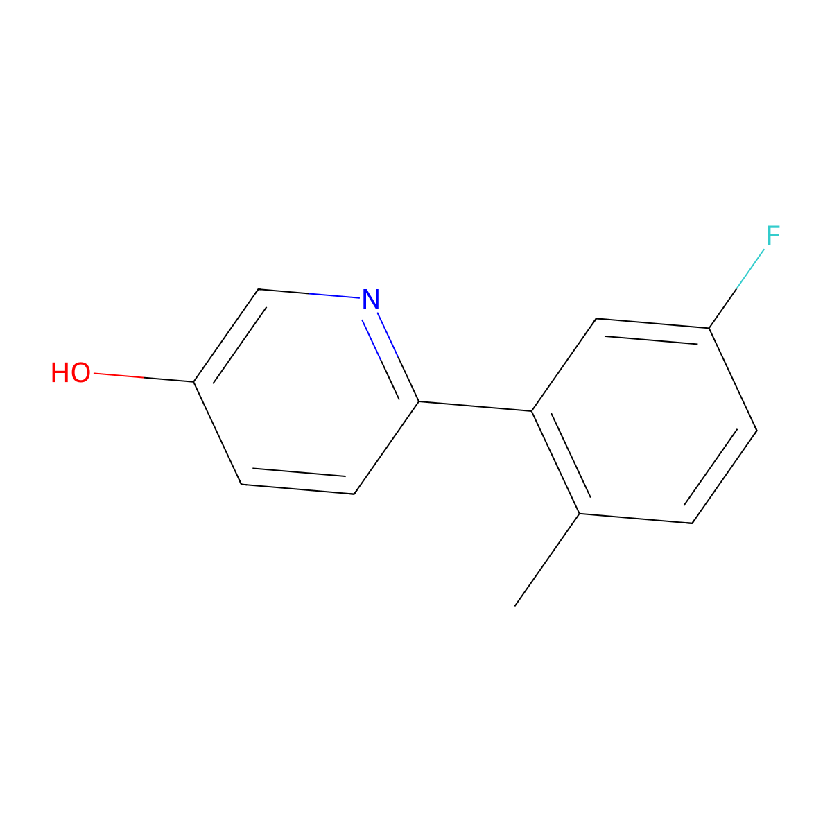 6-(5-Fluoro-2-methylphenyl)pyridin-3-ol molecular structure, CAS 1261958-07-9
