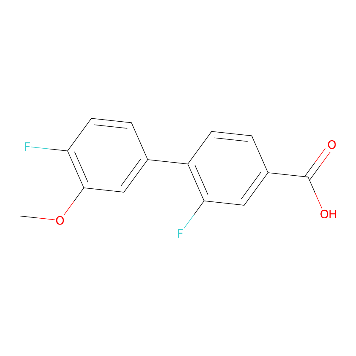 3-Fluoro-4-(4-fluoro-3-methoxyphenyl)benzoic acid molecular structure, CAS 1261958-19-3