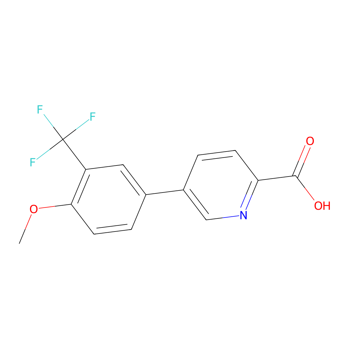 5-(4-Methoxy-3-trifluoromethylphenyl)picolinic acid molecular structure, CAS 1261958-26-2