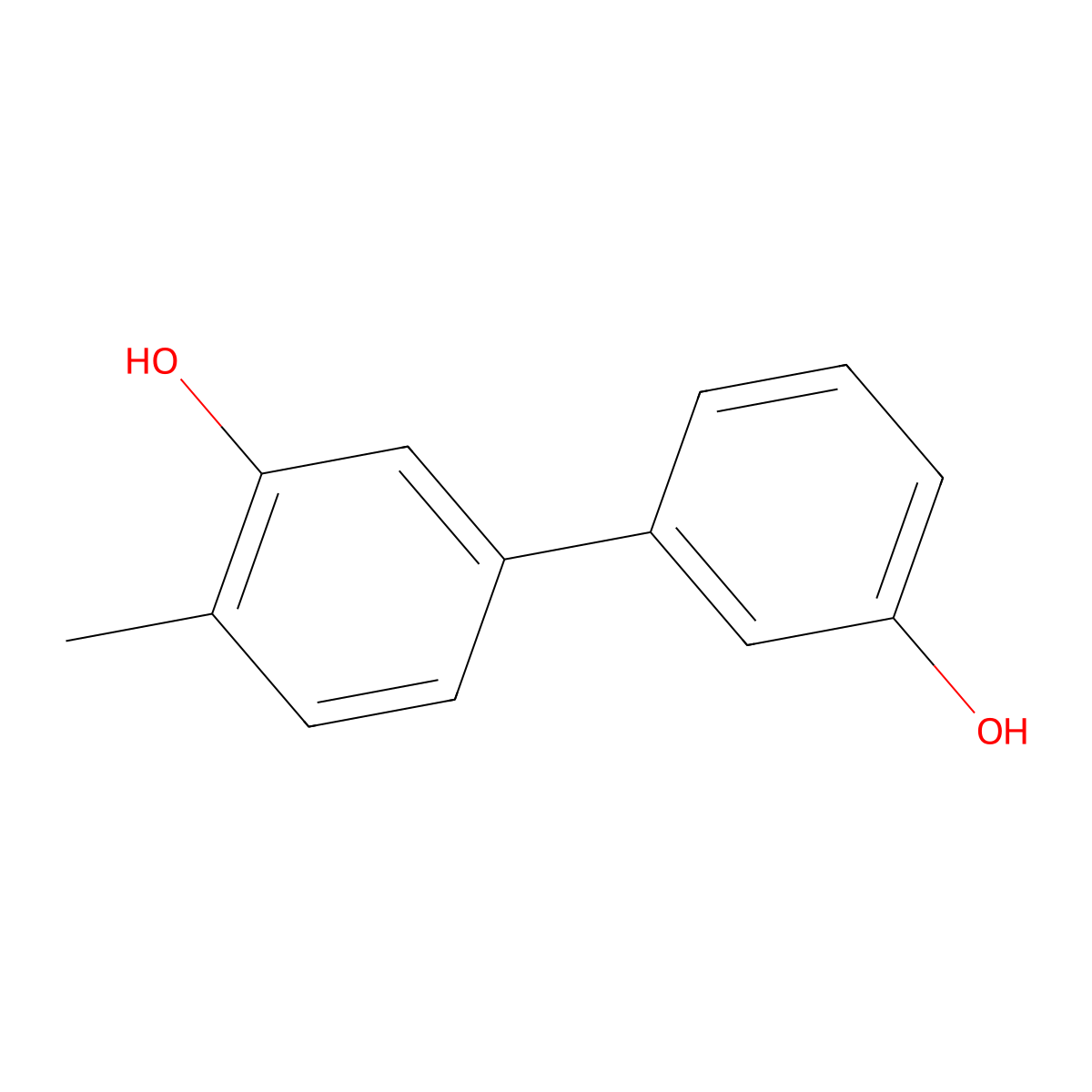 5-(3-Hydroxyphenyl)-2-methylphenol molecular structure, CAS 1261958-35-3