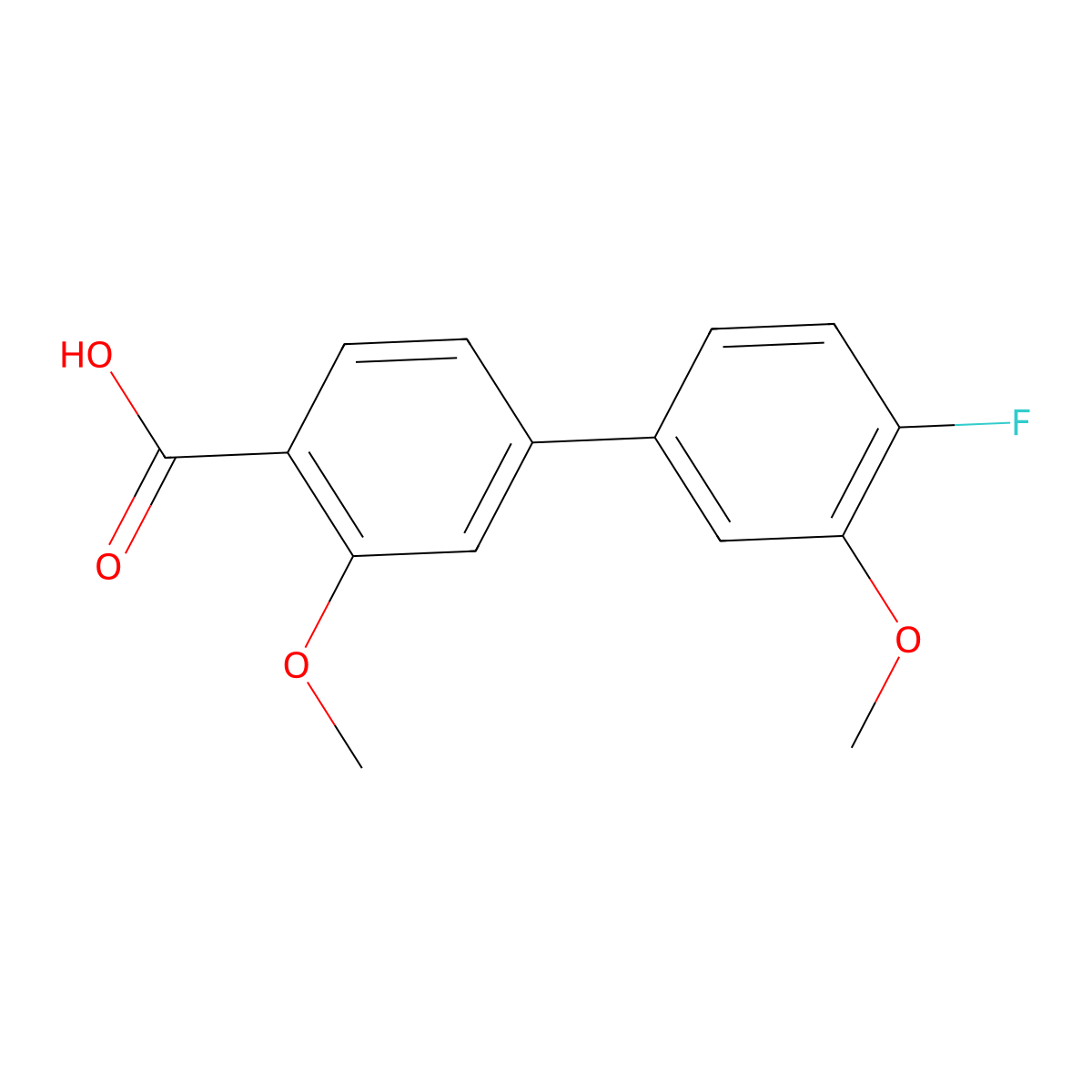 4-(4-Fluoro-3-methoxyphenyl)-2-methoxybenzoic acid molecular structure, CAS 1261958-36-4