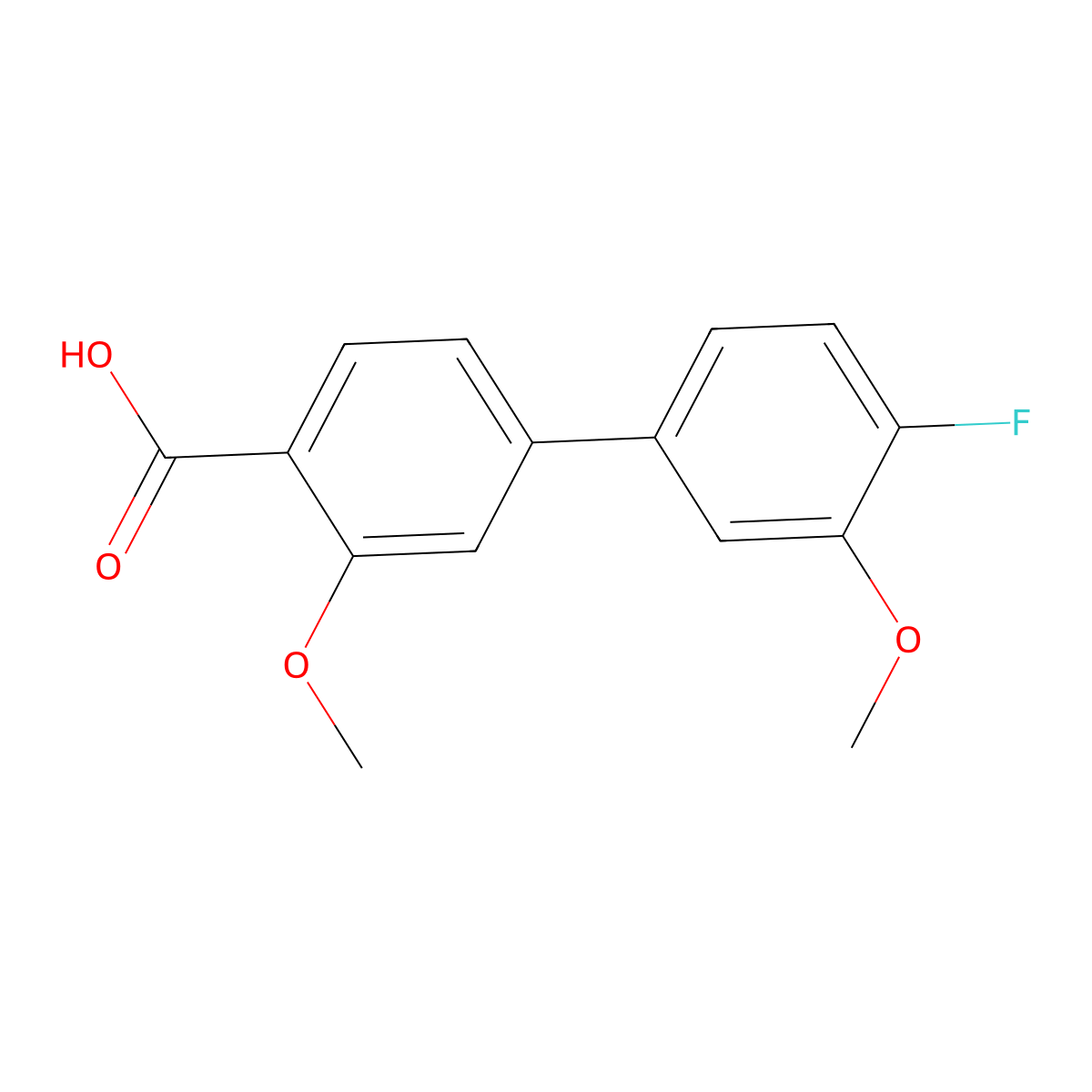 4-(4-Fluoro-3-methoxyphenyl)-2-methoxybenzoic acid molecular structure, CAS 1261958-36-4
