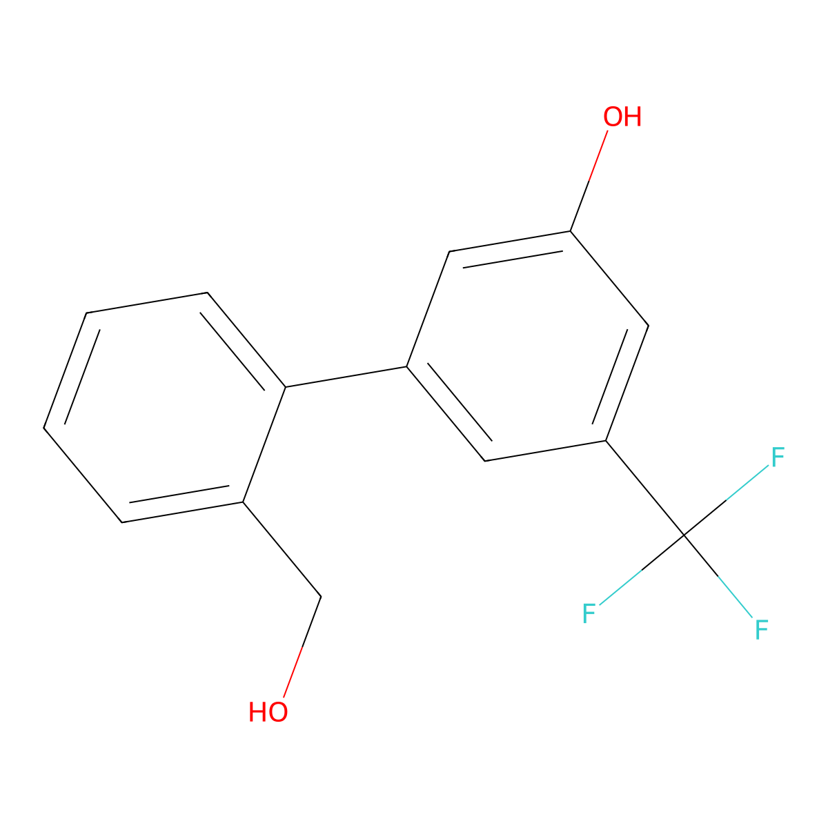 5-(2-Hydroxymethylphenyl)-3-trifluoromethylphenol molecular structure, CAS 1261958-37-5