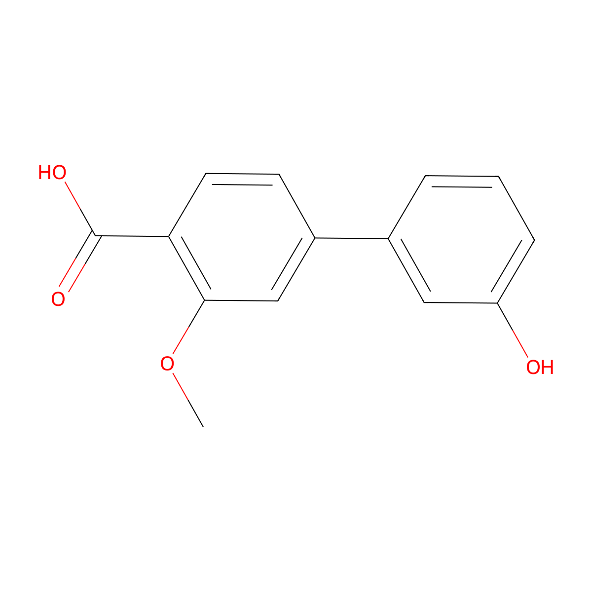 4-(3-Hydroxyphenyl)-2-methoxybenzoic acid molecular structure, CAS 1261958-38-6