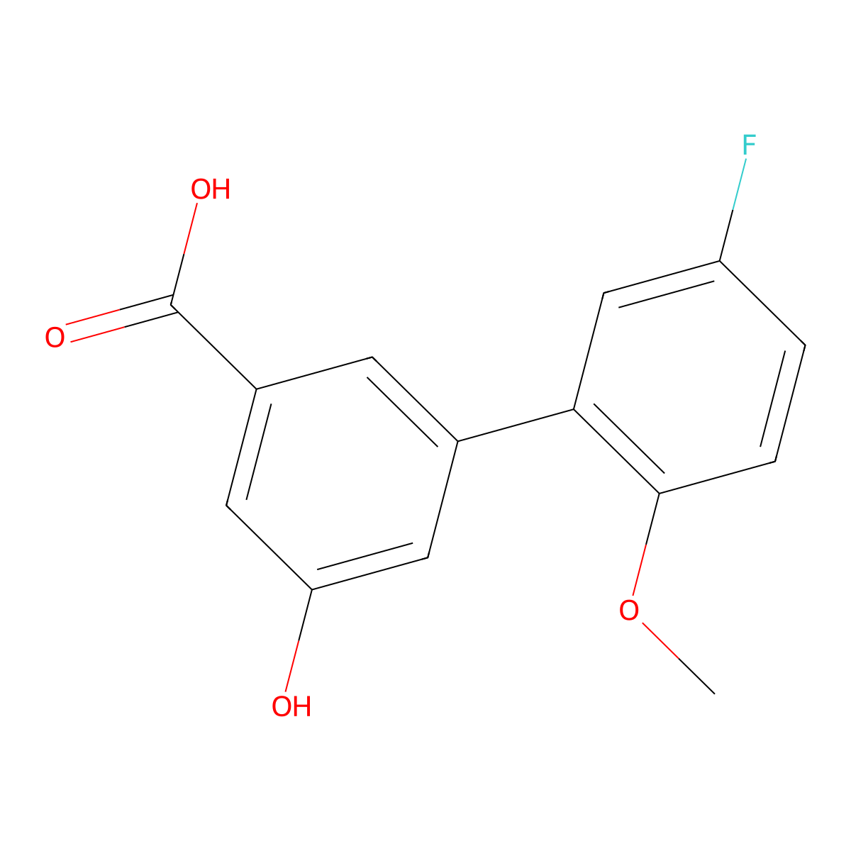 3-(5-Fluoro-2-methoxyphenyl)-5-hydroxybenzoic acid molecular structure, CAS 1261958-42-2
