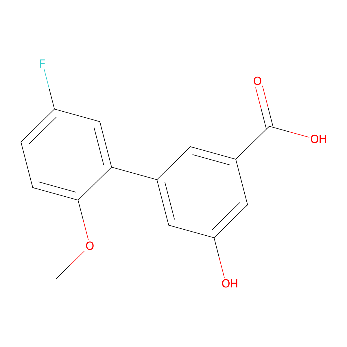 3-(5-Fluoro-2-methoxyphenyl)-5-hydroxybenzoic acid molecular structure, CAS 1261958-42-2