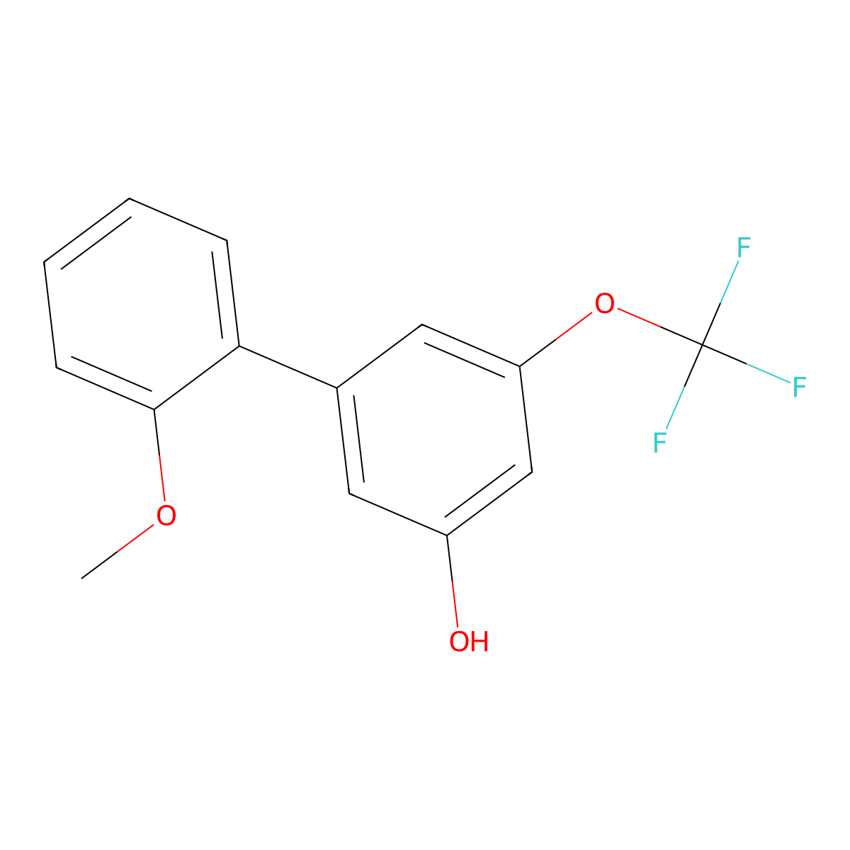 5-(2-Methoxyphenyl)-3-trifluoromethoxyphenol molecular structure, CAS 1261958-51-3