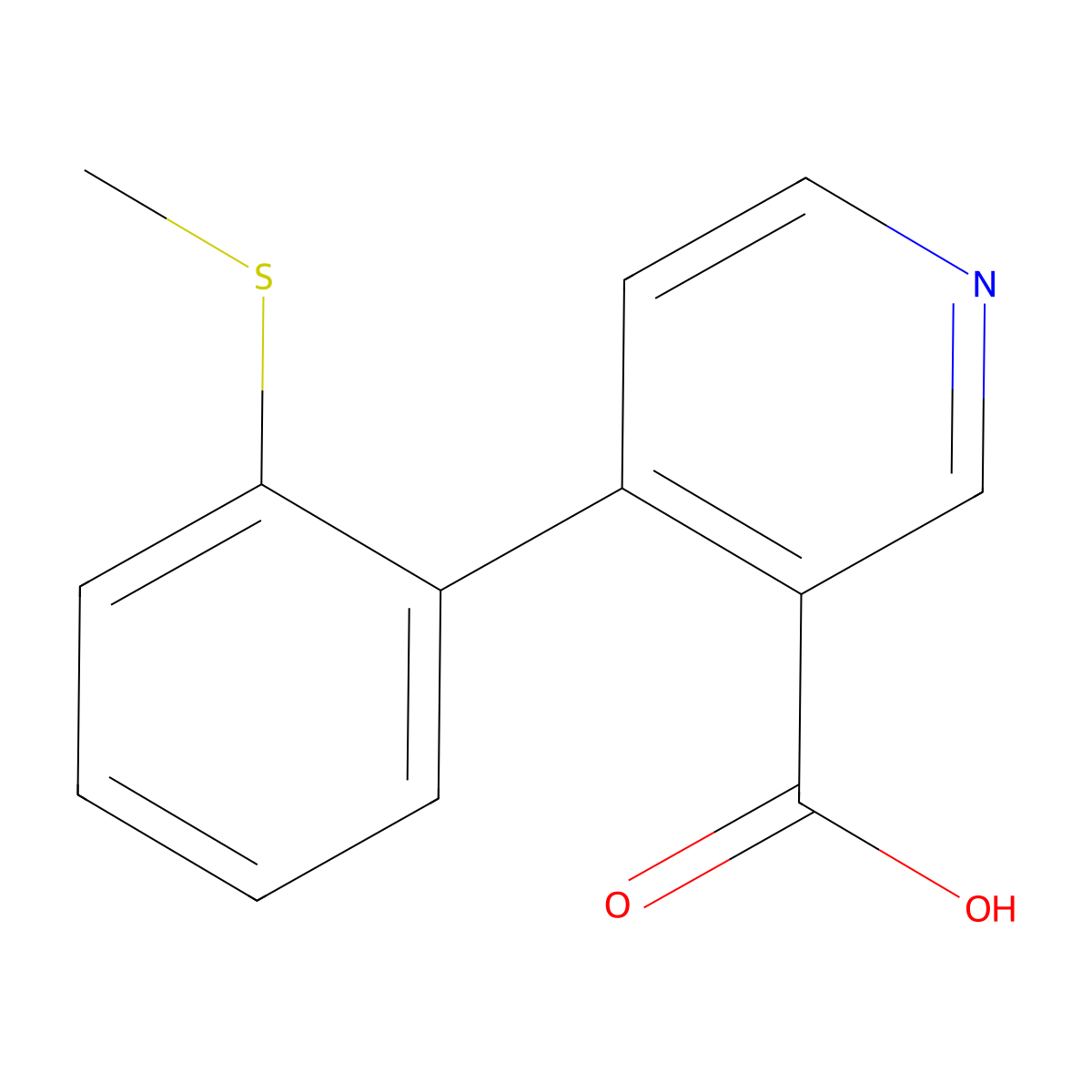 4-(2-Methylthiophenyl)nicotinic acid molecular structure, CAS 1261958-66-0