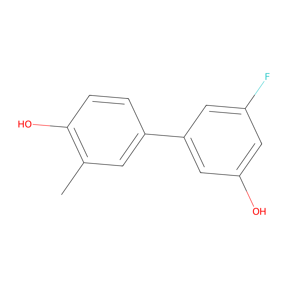 4-(3-Fluoro-5-hydroxyphenyl)-2-methylphenol molecular structure, CAS 1261958-80-8