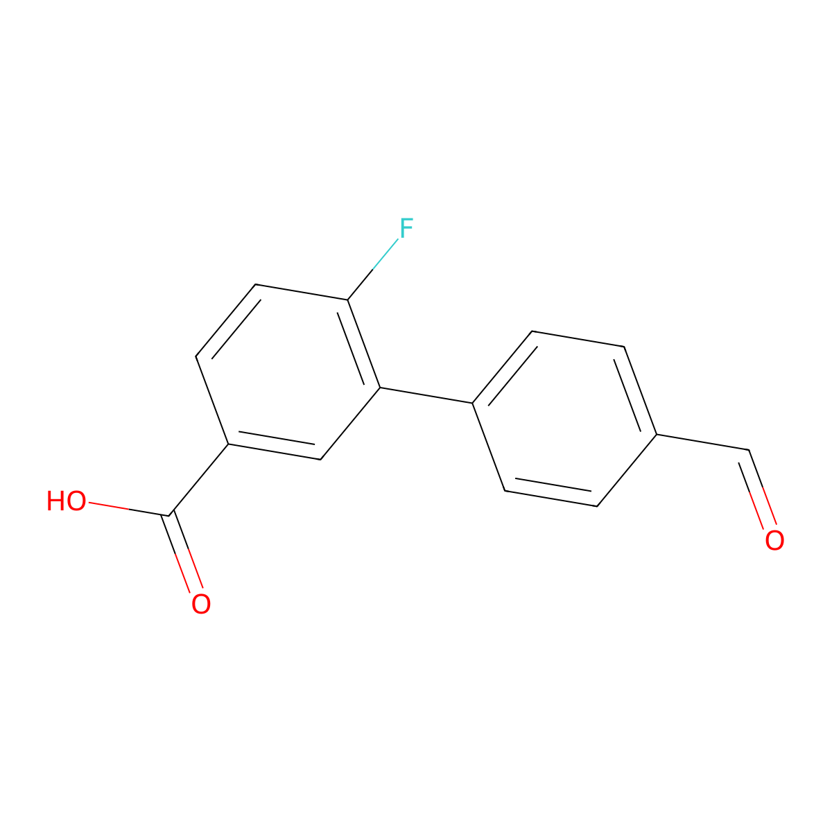 4-Fluoro-3-(4-formylphenyl)benzoic acid molecular structure, CAS 1261958-81-9