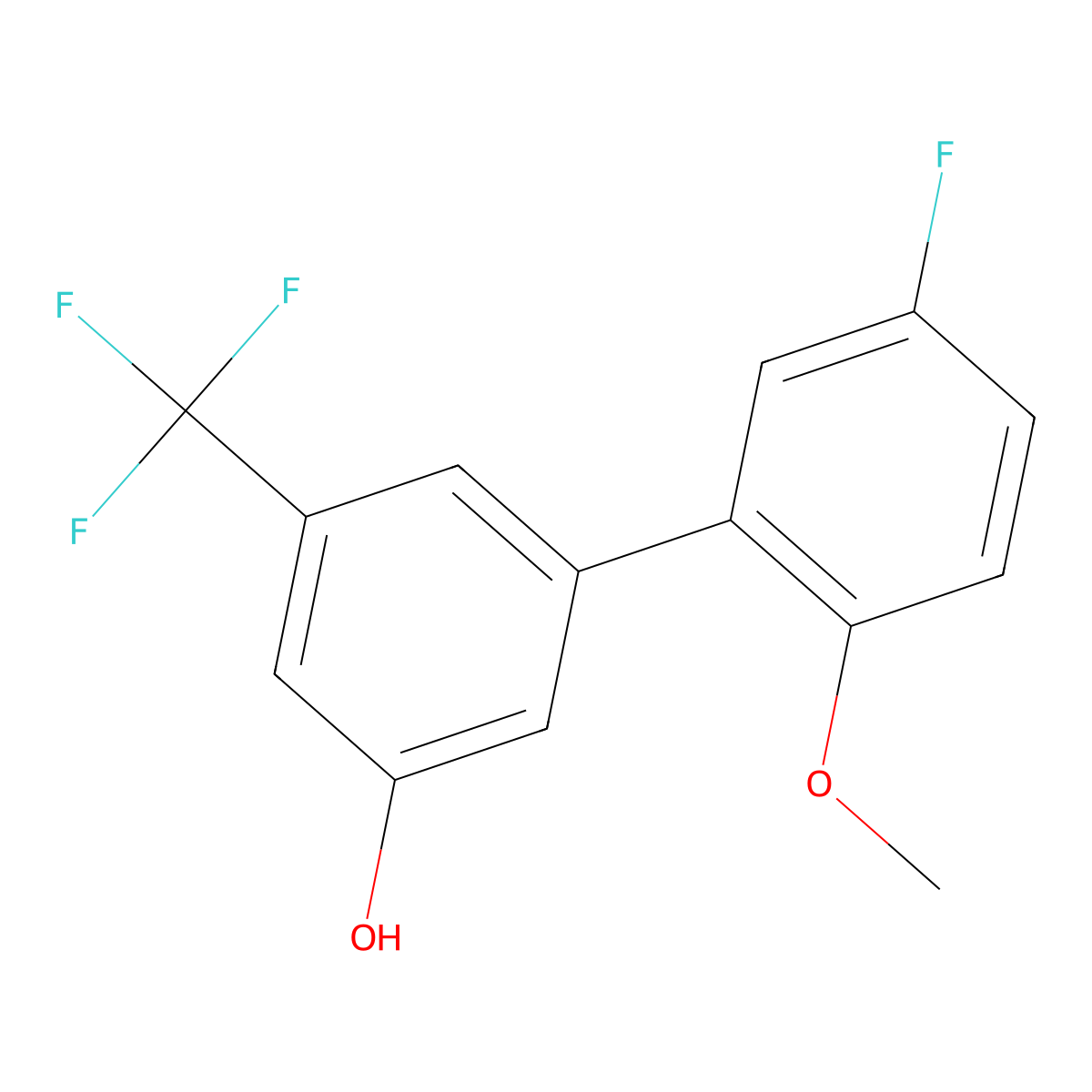 5-(5-Fluoro-2-methoxyphenyl)-3-trifluoromethylphenol molecular structure, CAS 1261958-83-1