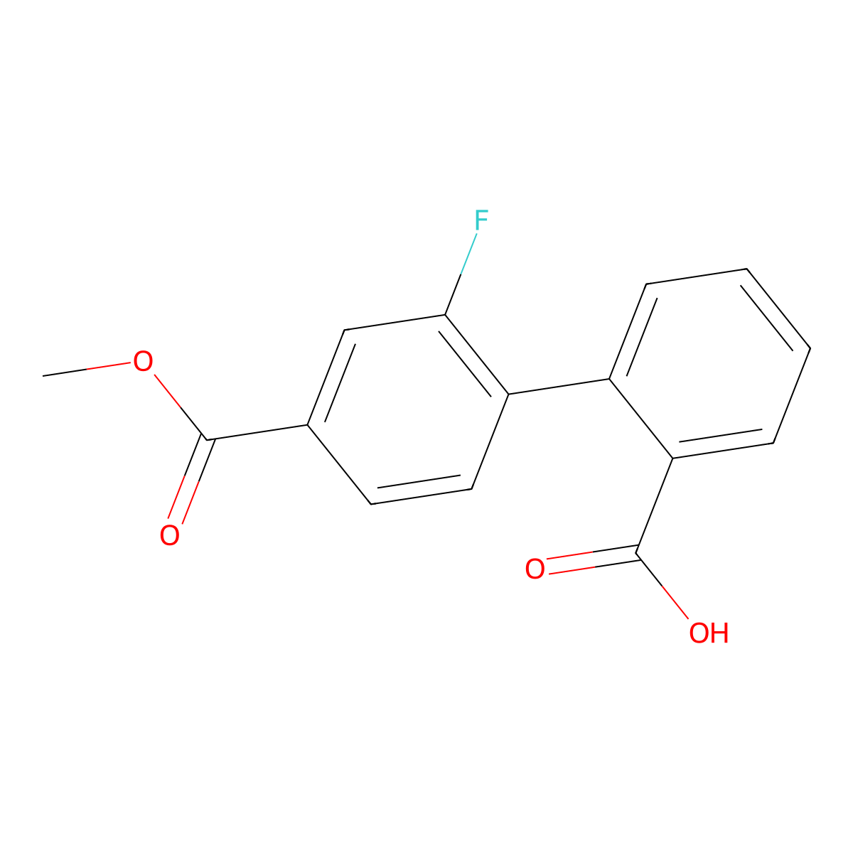 2-(2-Fluoro-4-methoxycarbonylphenyl)benzoic acid molecular structure, CAS 1261958-85-3