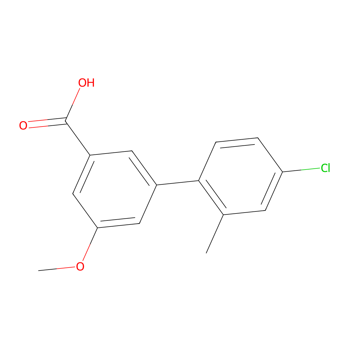 3-(4-Chloro-2-methylphenyl)-5-methoxybenzoic acid molecular structure, CAS 1261958-92-2