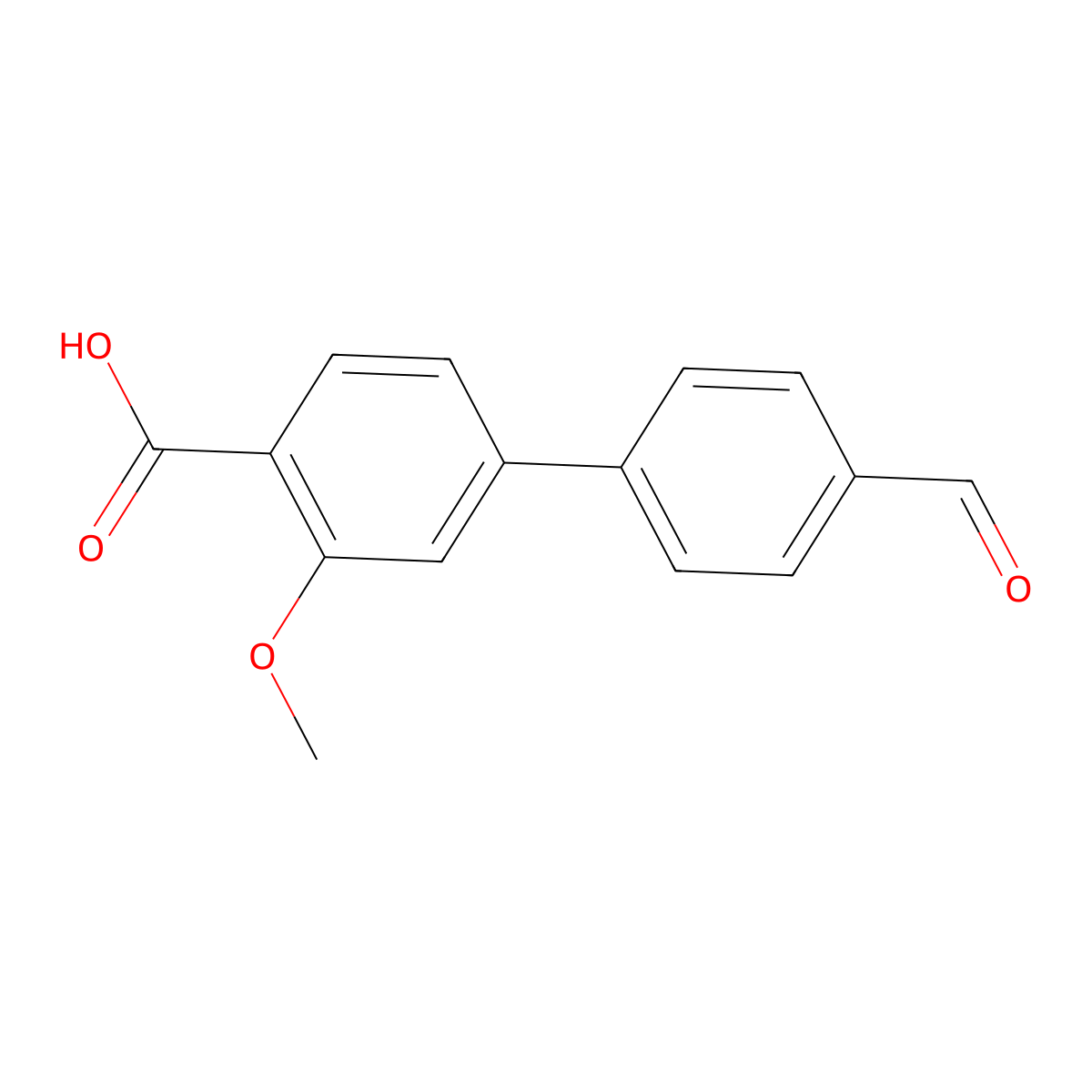 4'-Formyl-3-methoxy-[1,1'-biphenyl]-4-carboxylic acid molecular structure, CAS 1261958-93-3