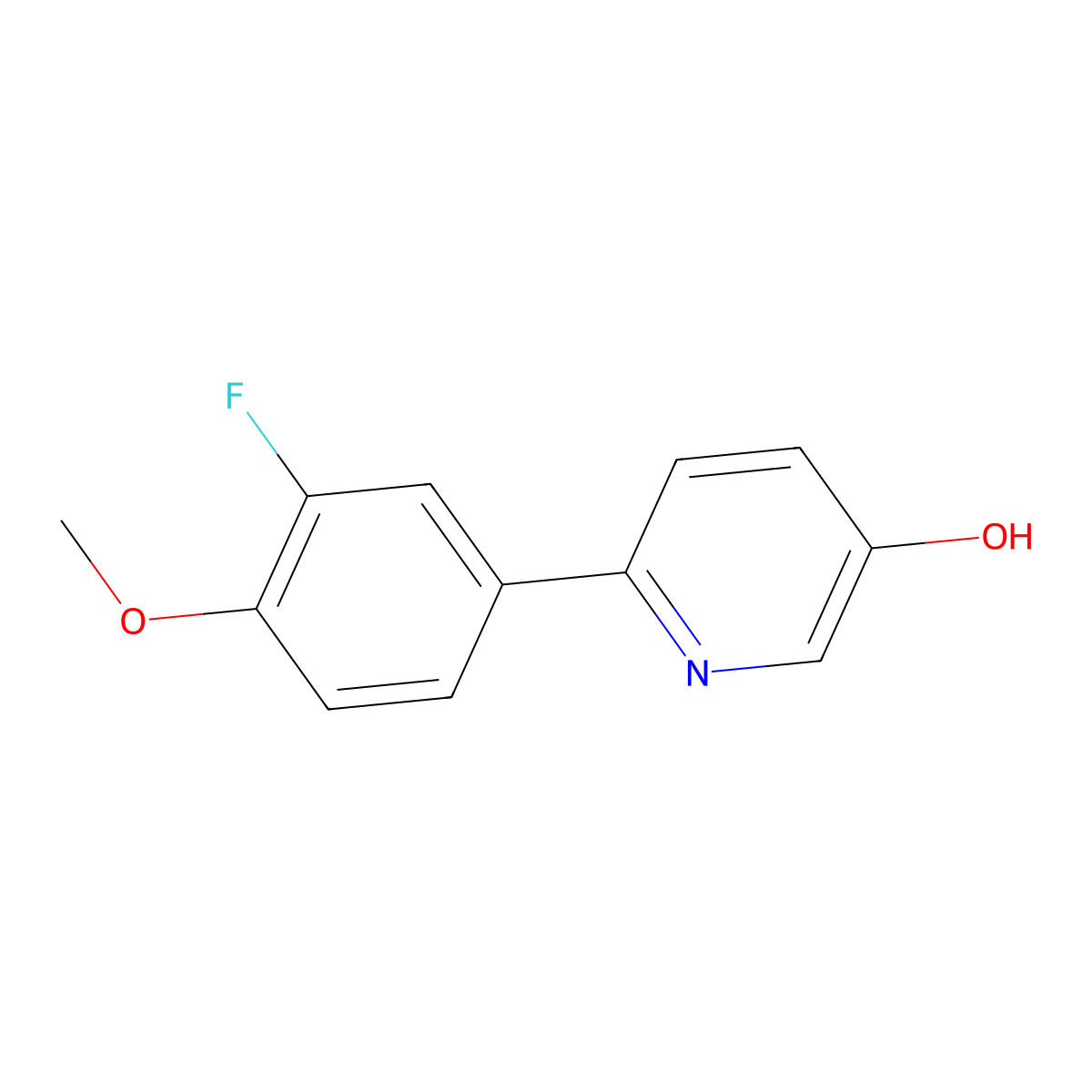 6-(3-Fluoro-4-methoxyphenyl)pyridin-3-ol molecular structure, CAS 1261958-94-4