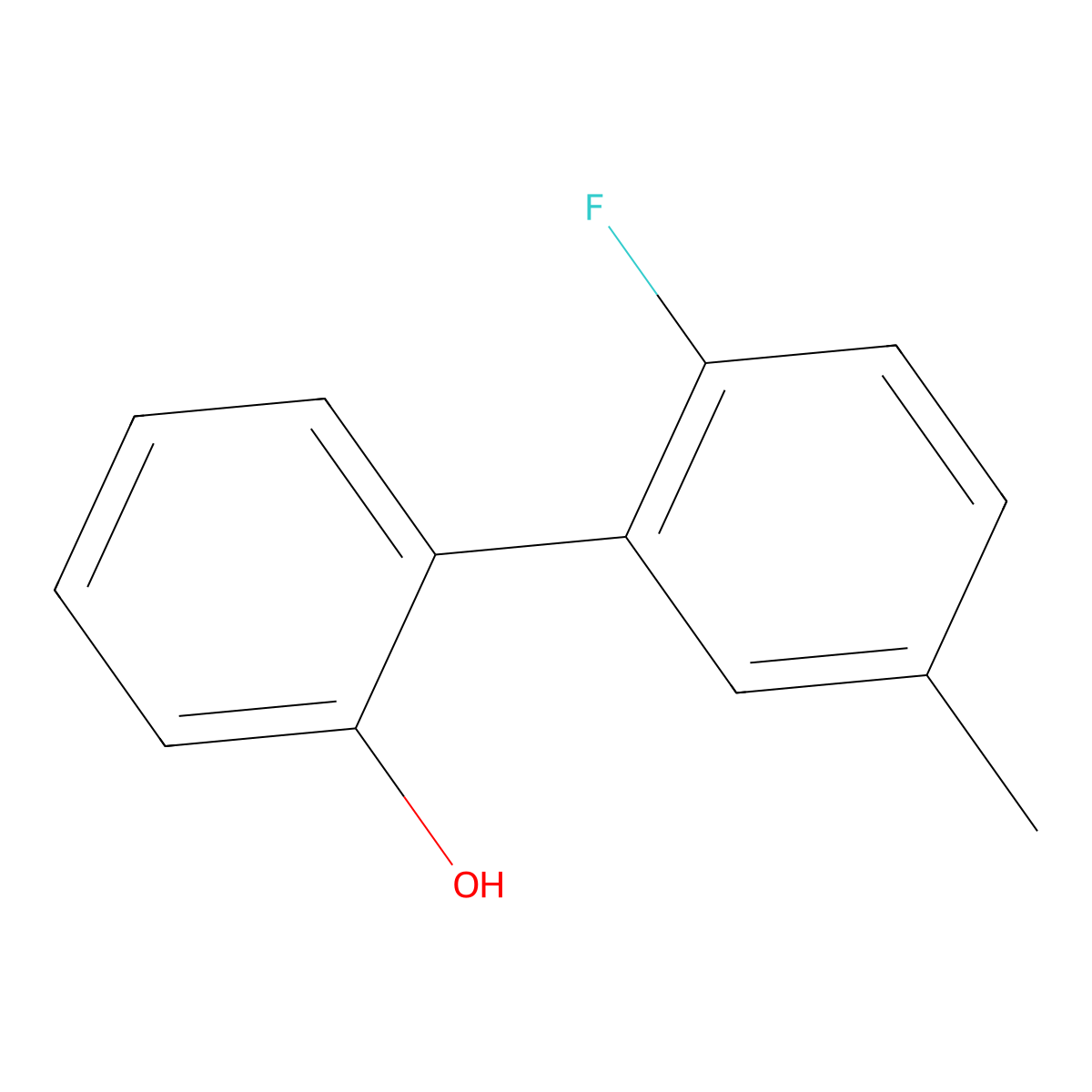 2-(2-Fluoro-5-methylphenyl)phenol molecular structure, CAS 1261959-10-7