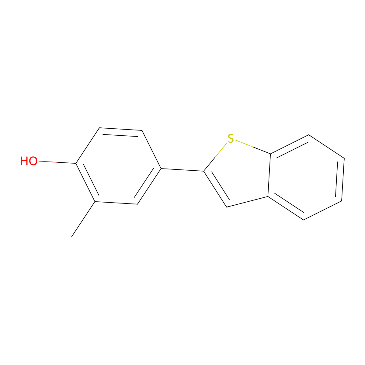 4-[Benzo(b)thiophen-2-yl]-2-methylphenol molecular structure, CAS 1261959-11-8