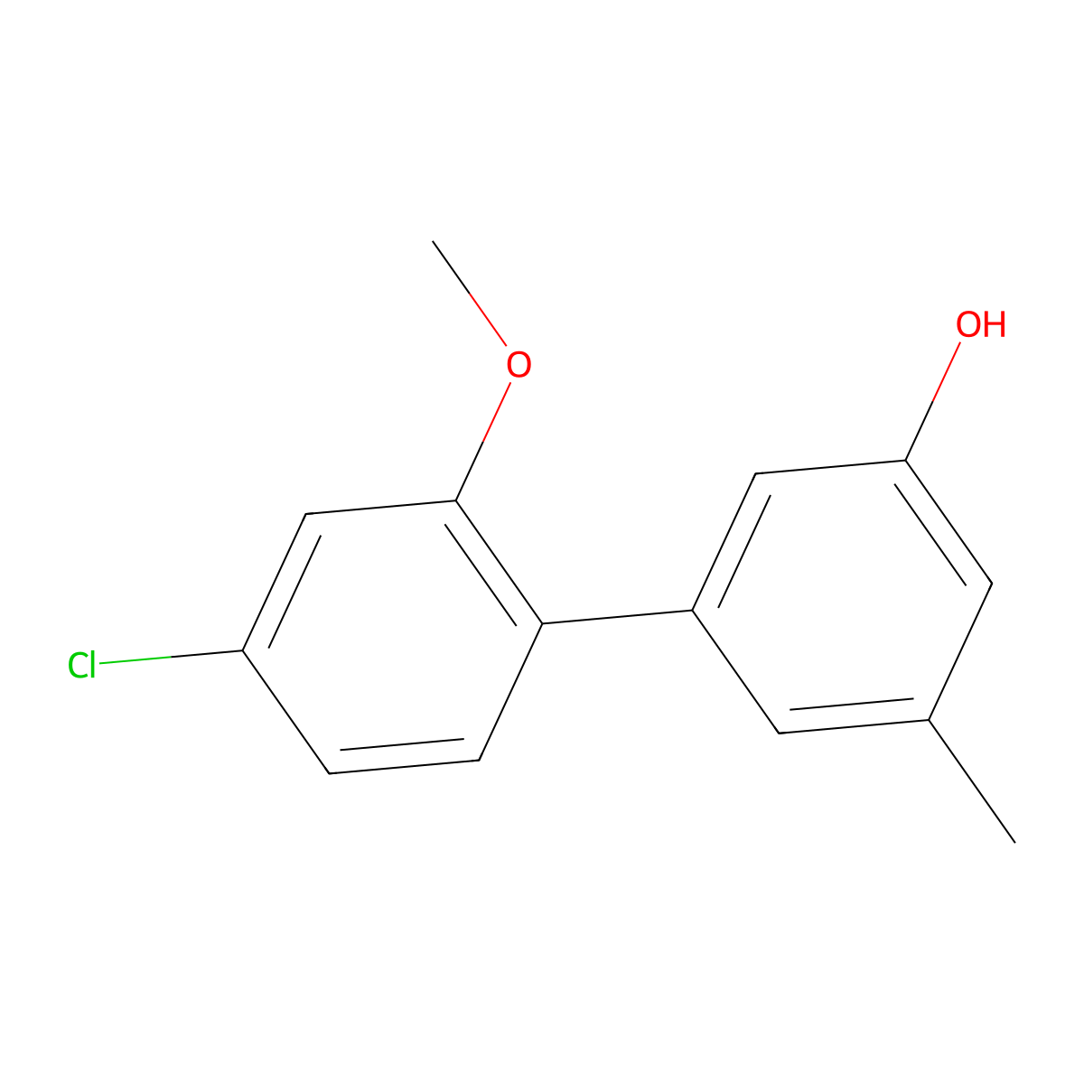 5-(4-Chloro-2-methoxyphenyl)-3-methylphenol molecular structure, CAS 1261959-22-1