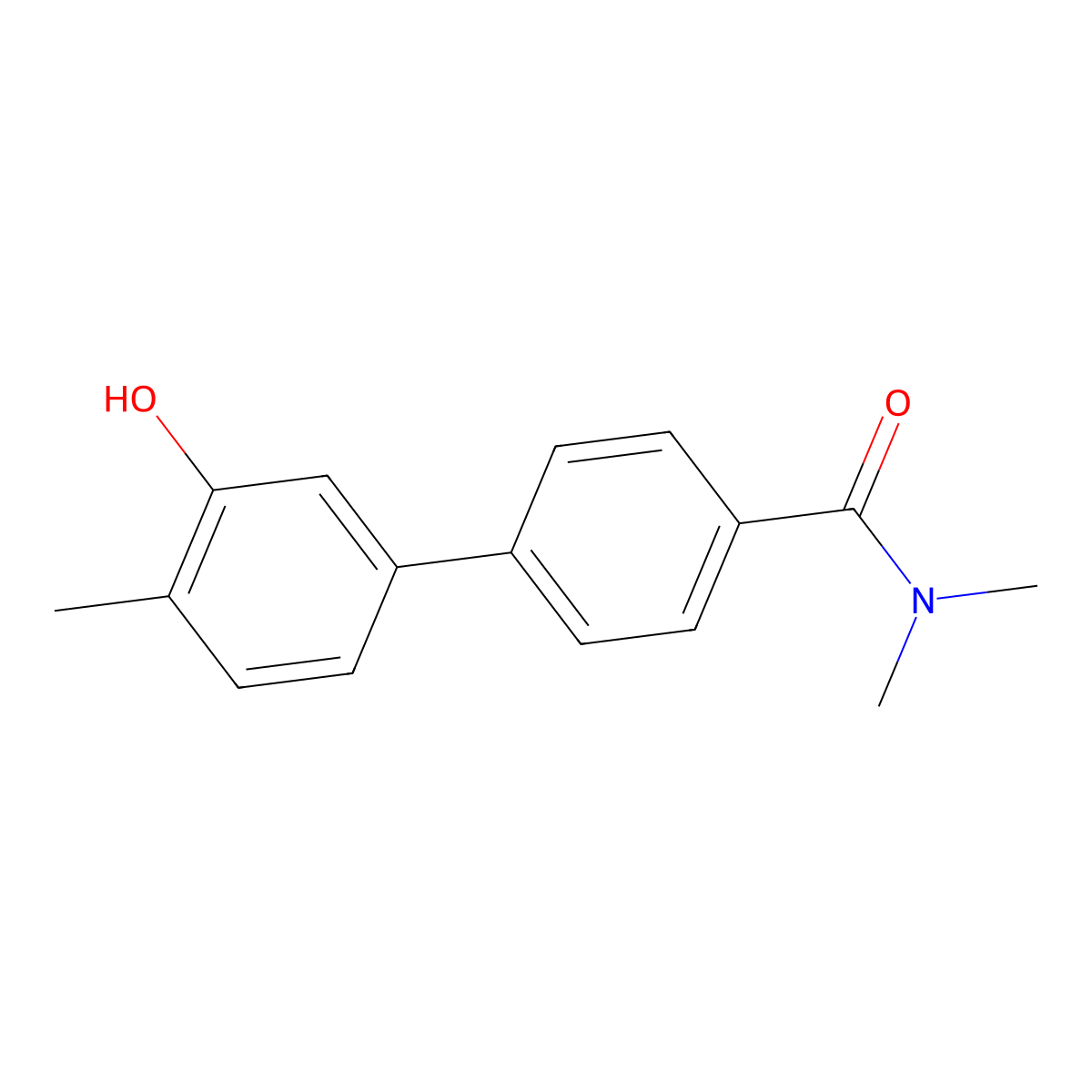5-[4-(N,N-Dimethylaminocarbonyl)phenyl]-2-methylphenol molecular structure, CAS 1261959-27-6