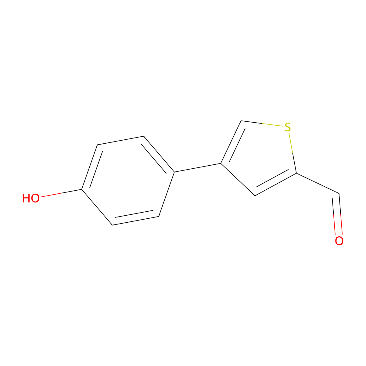 4-(4-Hydroxyphenyl)thiophene-2-carbaldehyde molecular structure, CAS 1261959-41-4