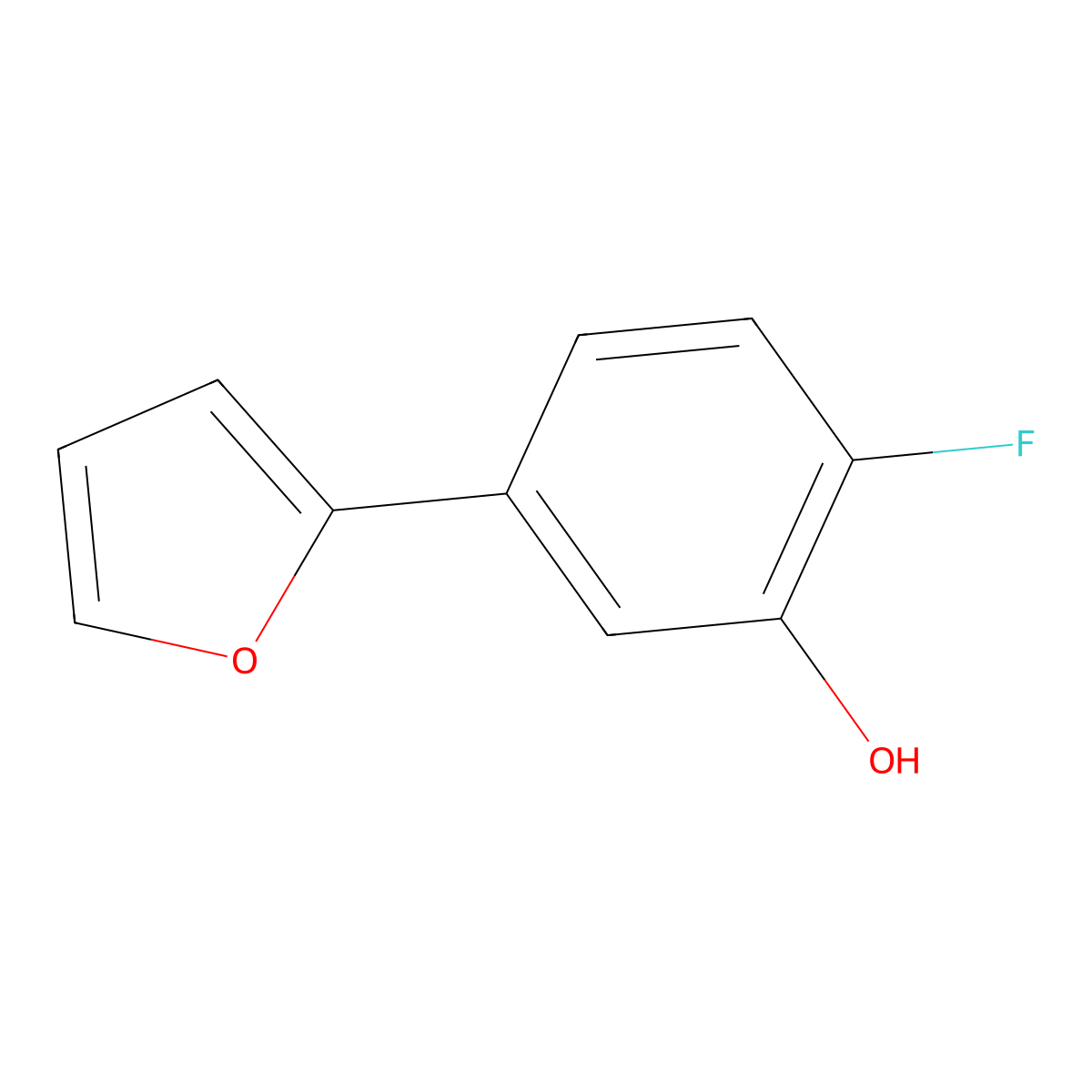 2-Fluoro-5-(furan-2-YL)phenol molecular structure, CAS 1261959-55-0
