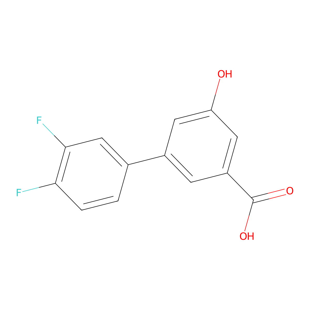 3-(3,4-Difluorophenyl)-5-hydroxybenzoic acid molecular structure, CAS 1261959-66-3
