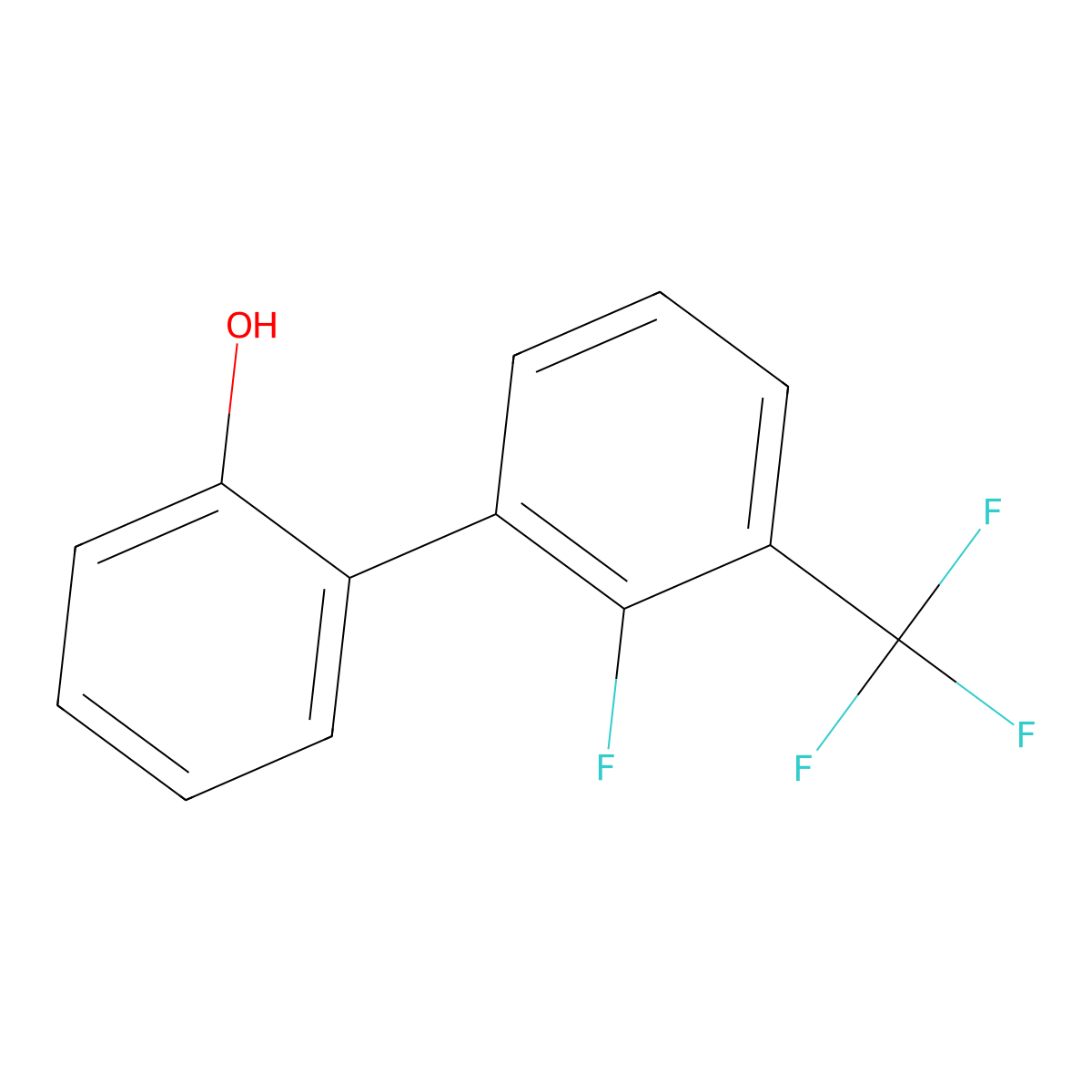 2-(2-Fluoro-3-trifluoromethylphenyl)phenol molecular structure, CAS 1261959-67-4
