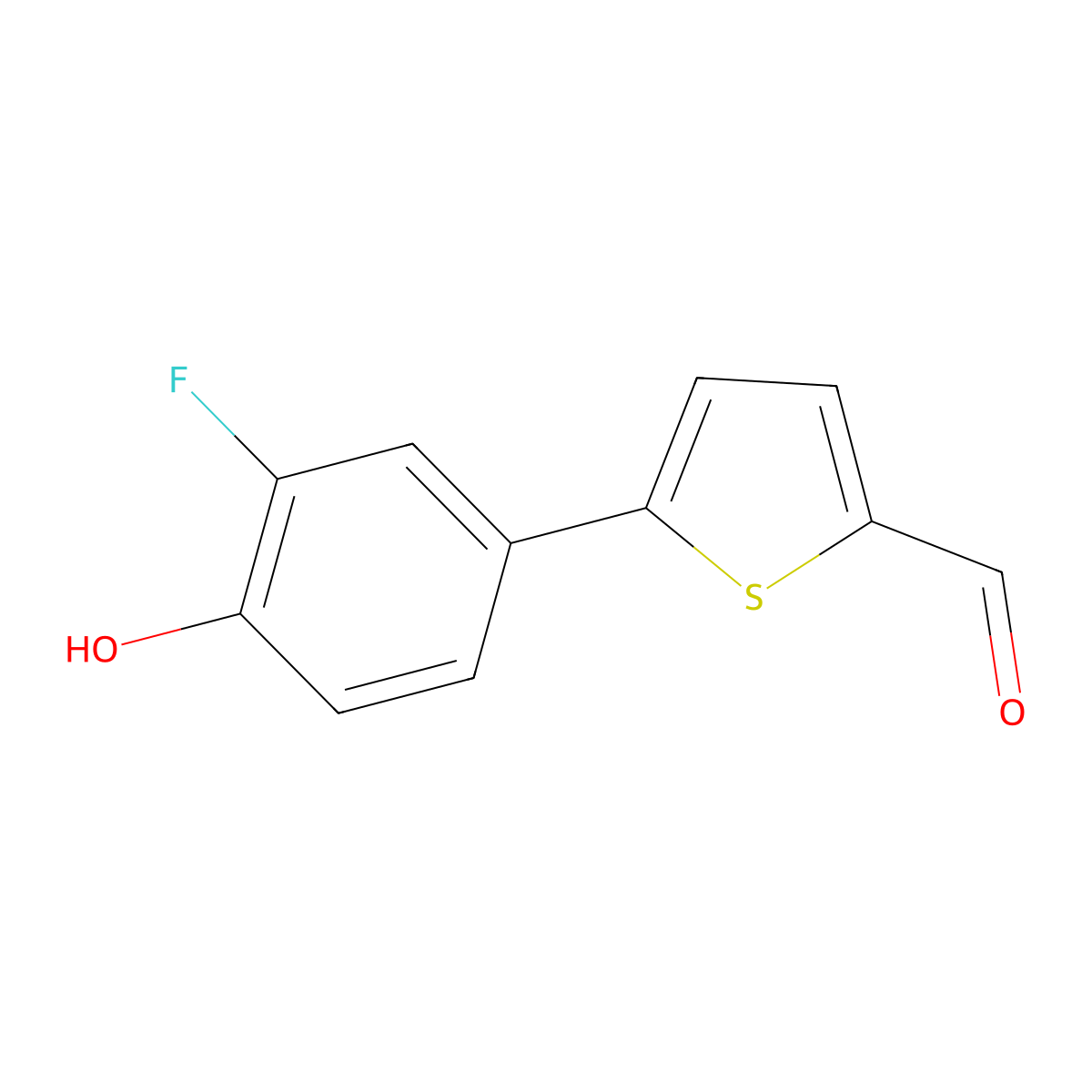 5-(3-Fluoro-4-hydroxyphenyl)thiophene-2-carbaldehyde molecular structure, CAS 1261959-68-5