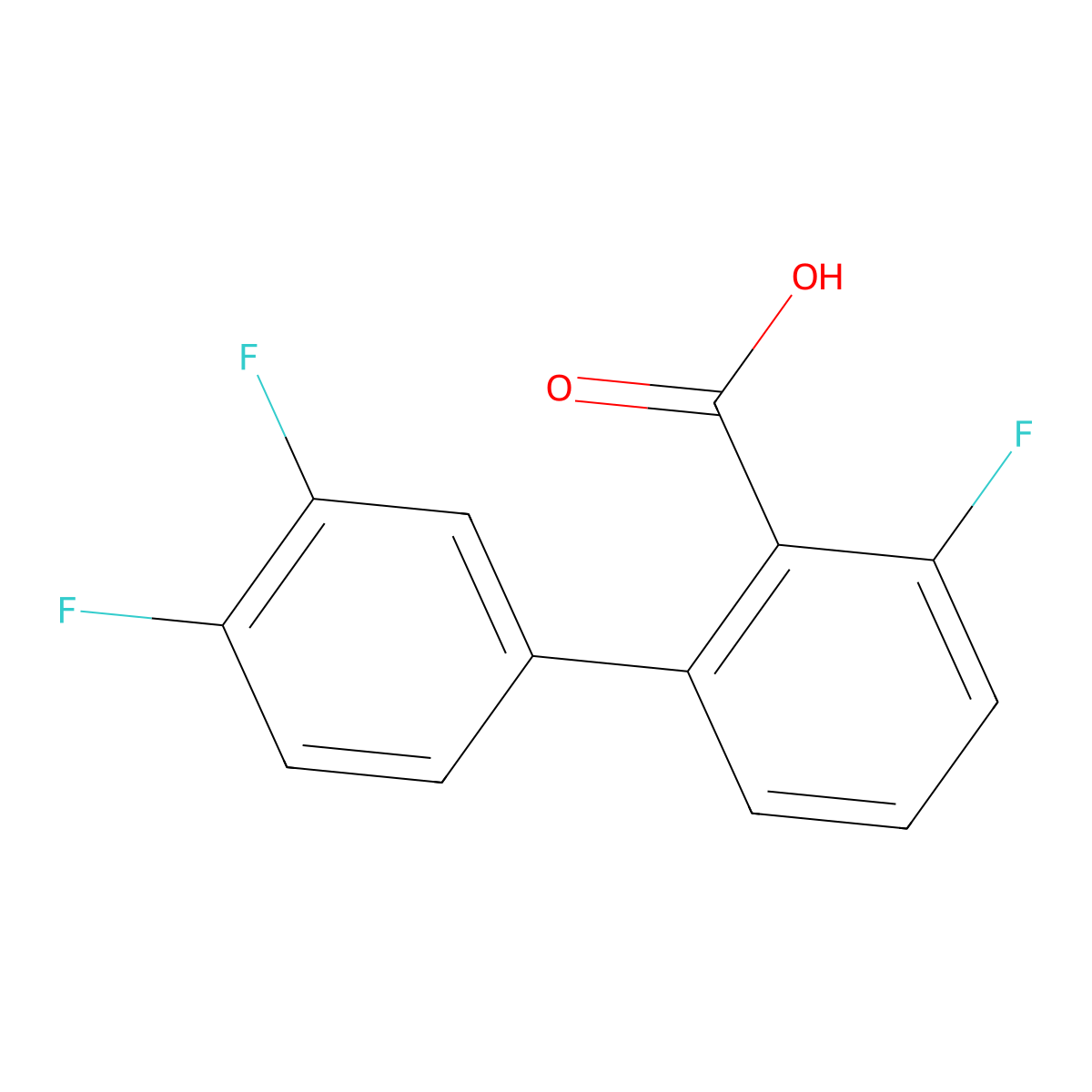 2-(3,4-Difluorophenyl)-6-fluorobenzoic acid molecular structure, CAS 1261959-69-6