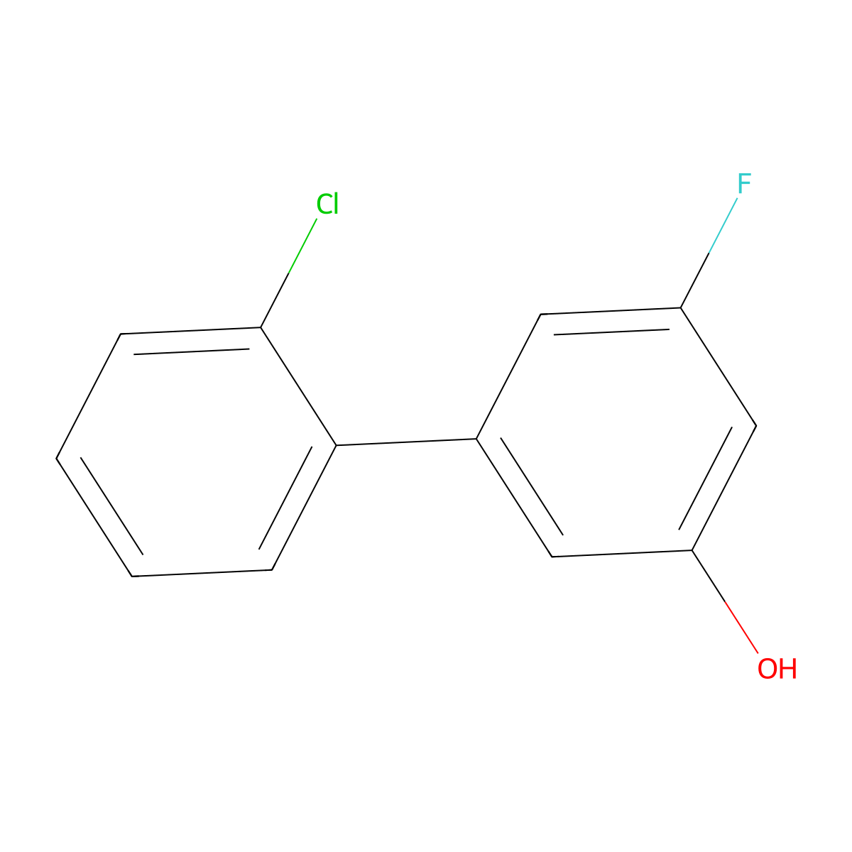 5-(2-Chlorophenyl)-3-fluorophenol molecular structure, CAS 1261959-71-0