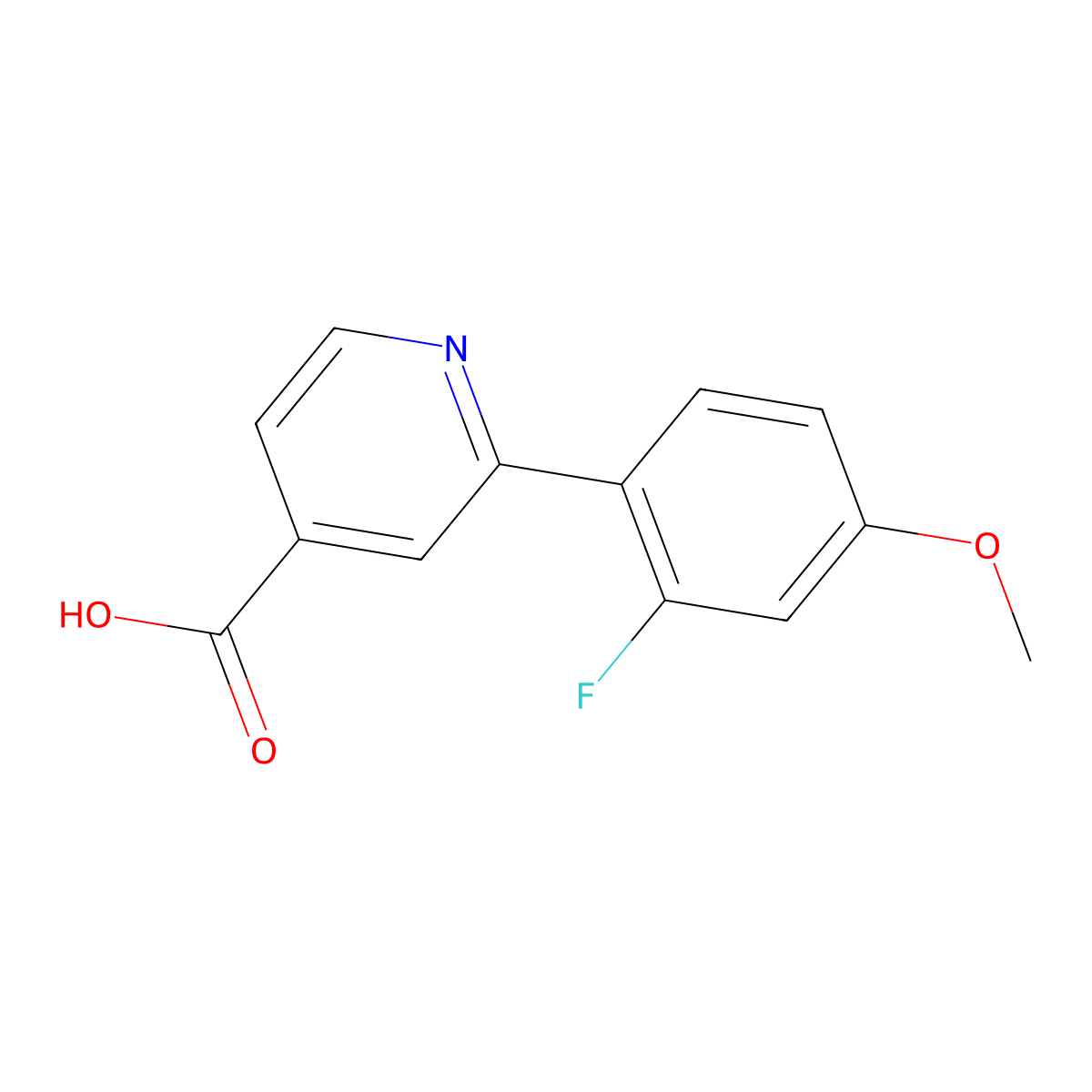 2-(2-Fluoro-4-methoxyphenyl)isonicotinic acid molecular structure, CAS 1261959-80-1