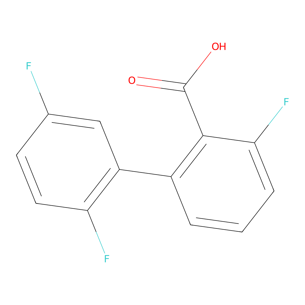 2-(2,5-Difluorophenyl)-6-fluorobenzoic acid molecular structure, CAS 1261959-83-4