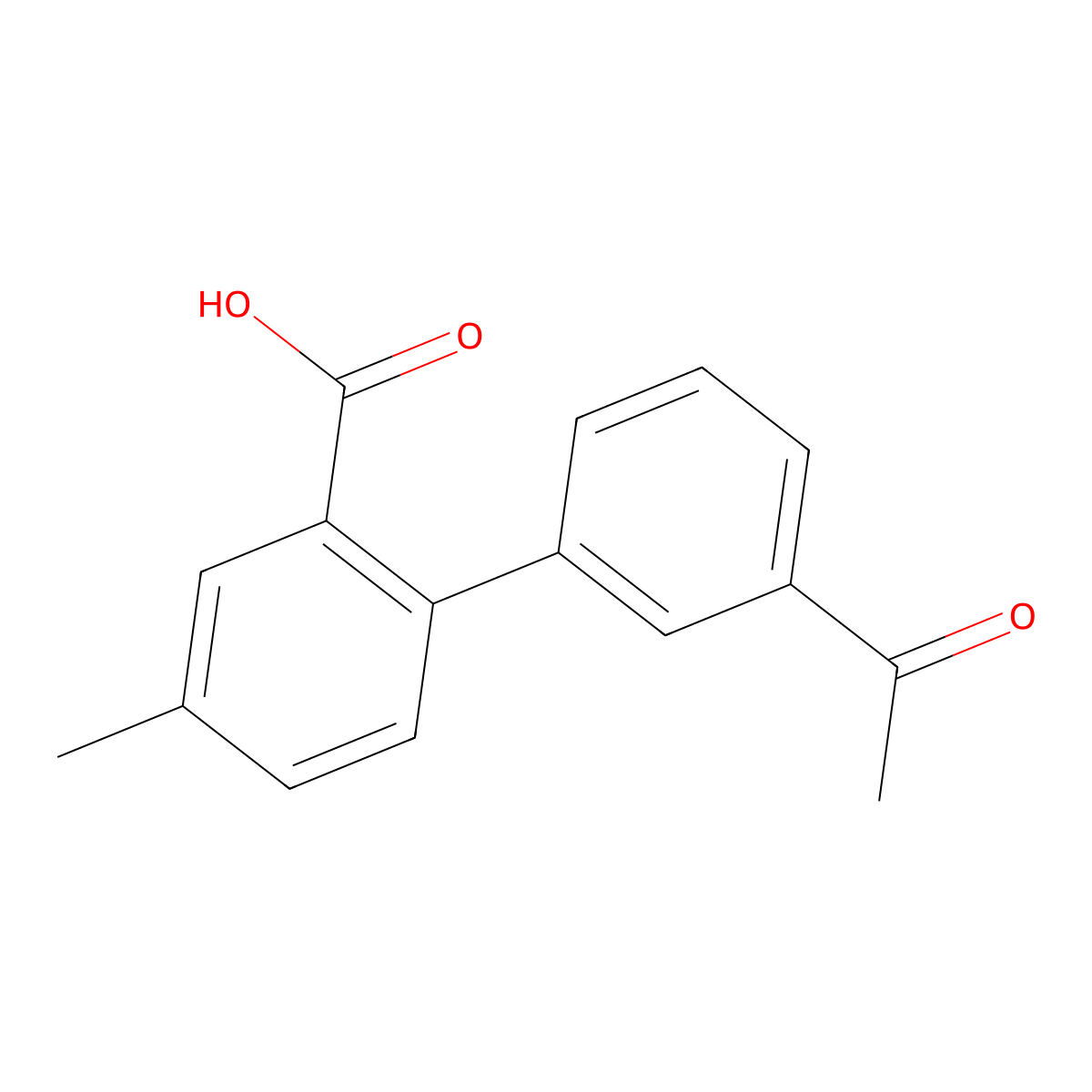 2-(3-Acetylphenyl)-5-methylbenzoic acid molecular structure, CAS 1261959-85-6