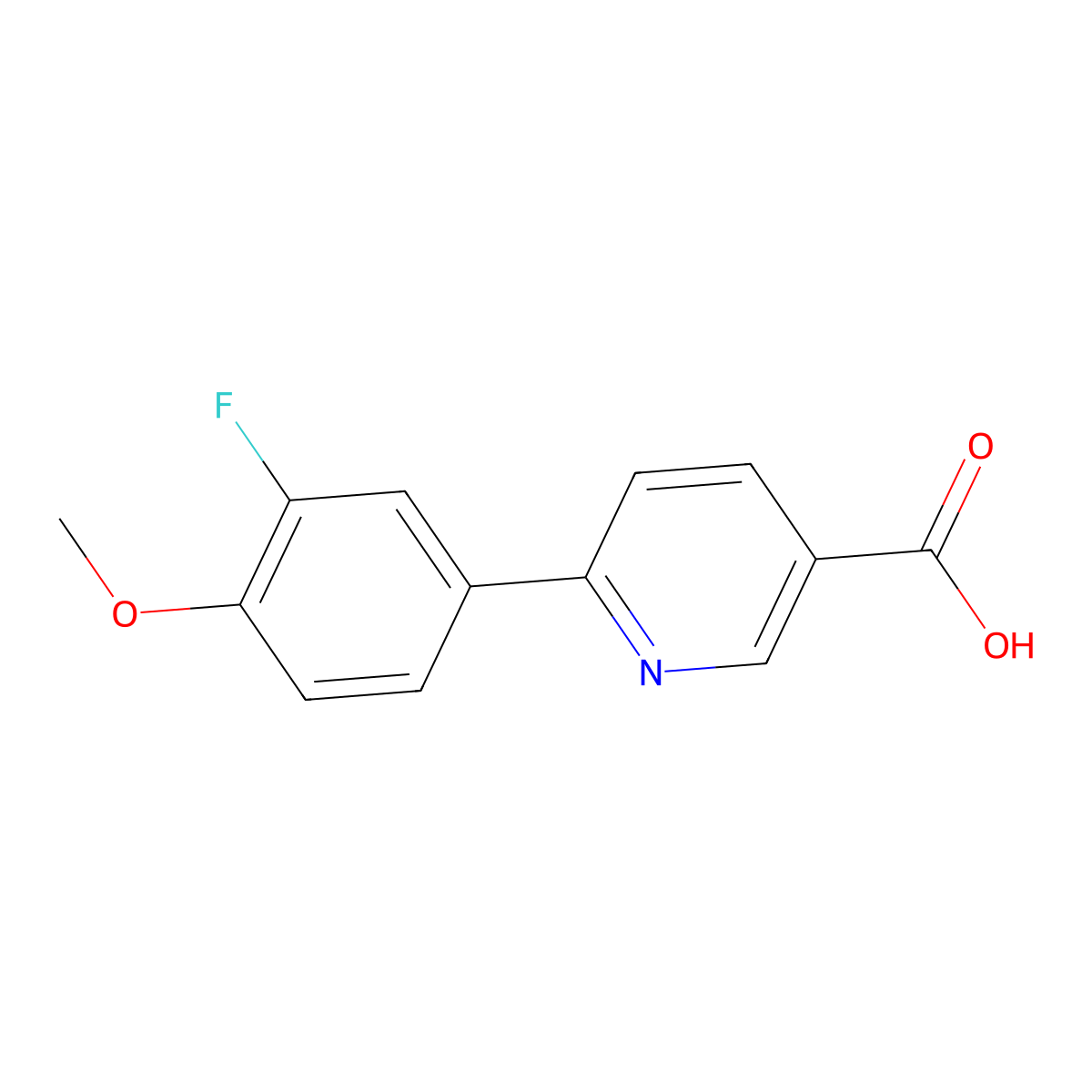 6-(3-Fluoro-4-methoxyphenyl)nicotinic acid molecular structure, CAS 1261959-92-5