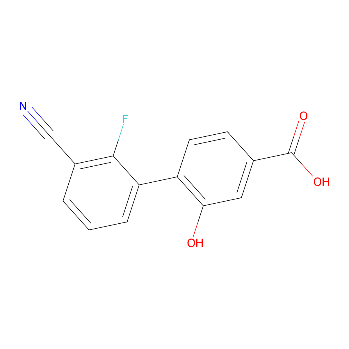 4-(3-Cyano-2-fluorophenyl)-3-hydroxybenzoic acid molecular structure, CAS 1261960-01-3