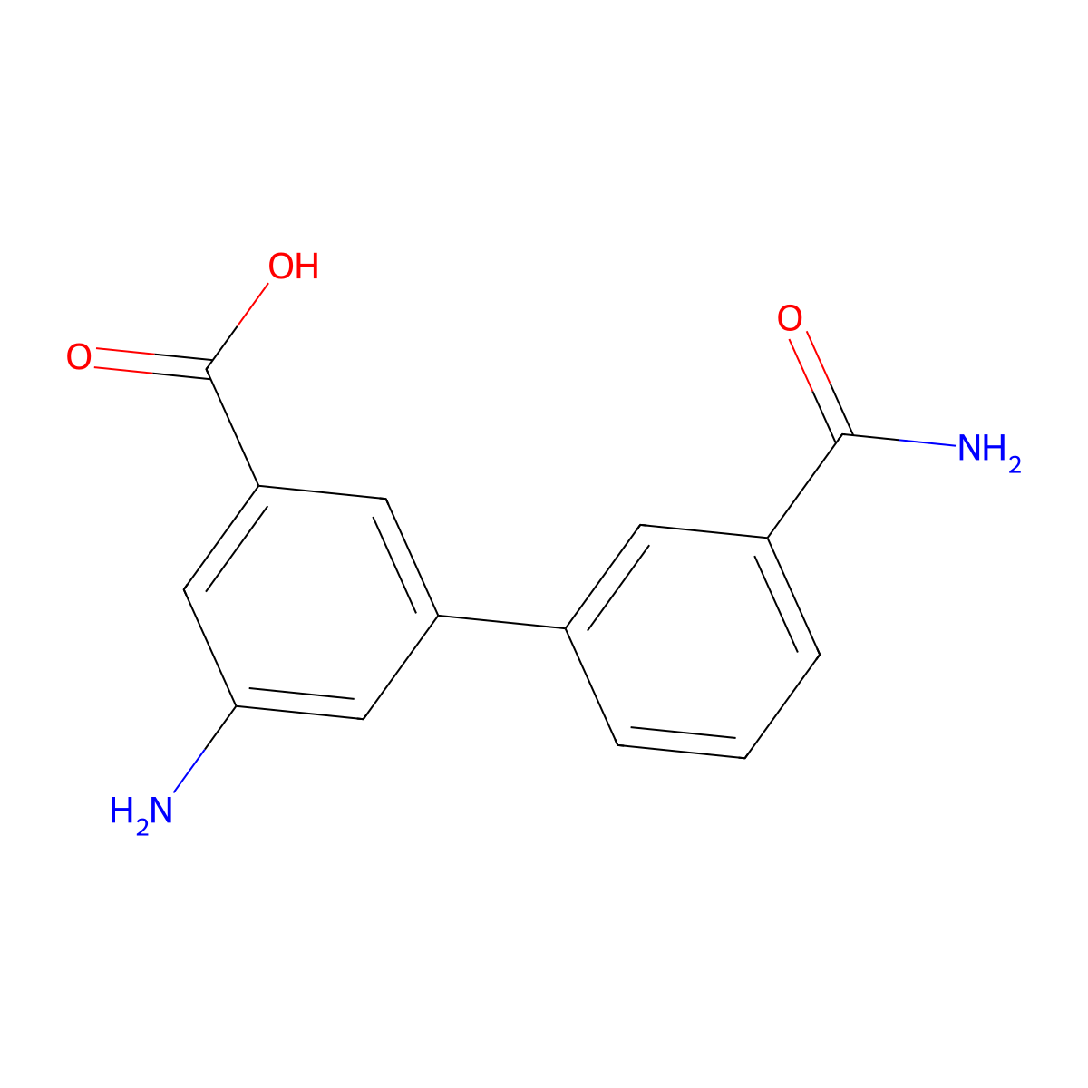 3-Amino-5-(3-aminocarbonylphenyl)benzoic acid molecular structure, CAS 1261960-10-4