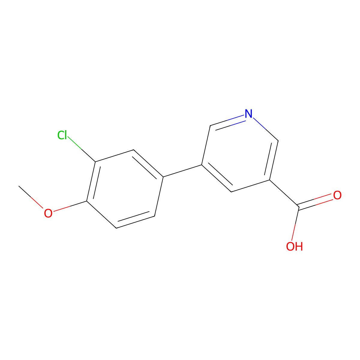 5-(3-Chloro-4-methoxyphenyl)nicotinic acid molecular structure, CAS 1261960-17-1