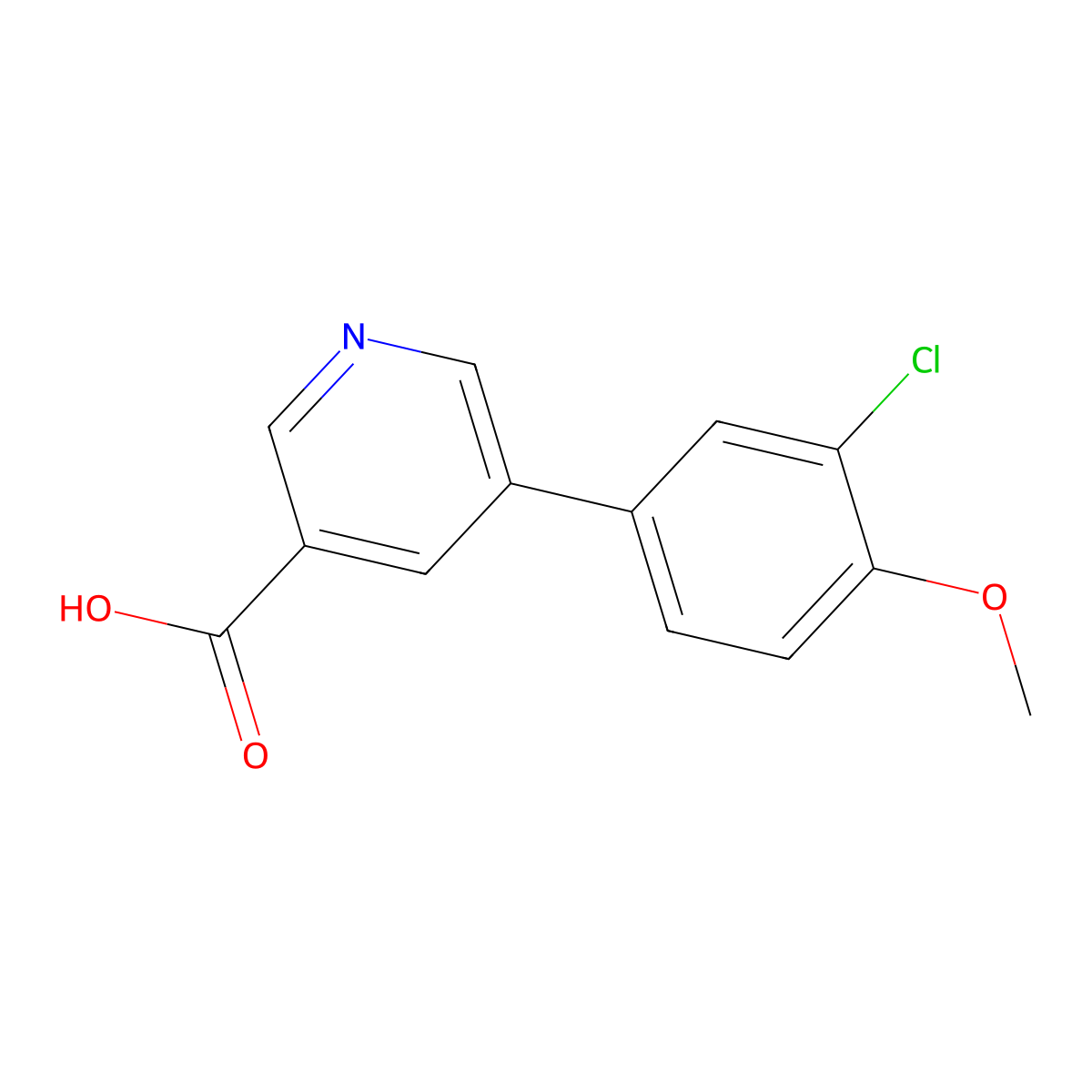 5-(3-Chloro-4-methoxyphenyl)nicotinic acid molecular structure, CAS 1261960-17-1