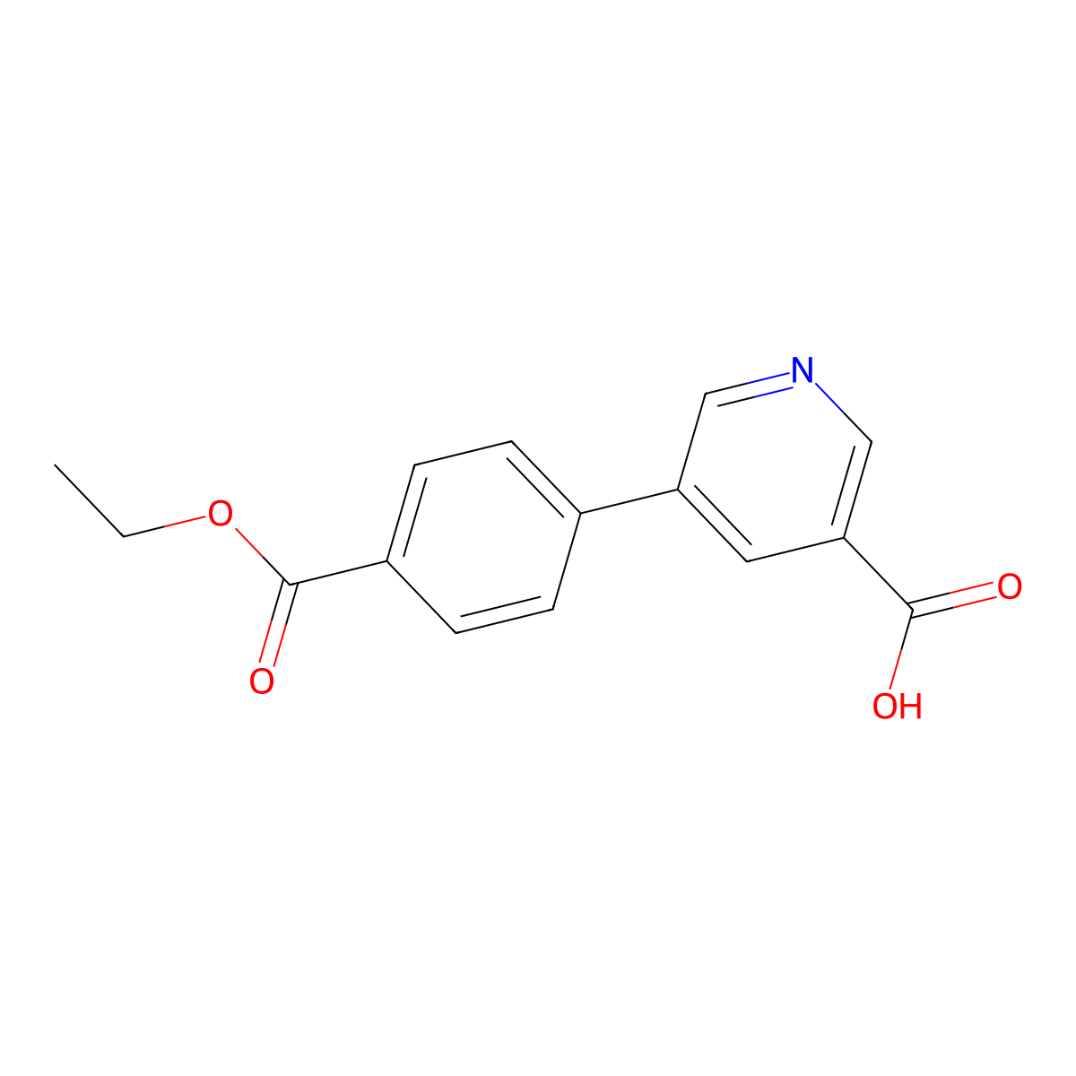 5-(4-Ethoxycarbonylphenyl)nicotinic acid molecular structure, CAS 1261960-21-7